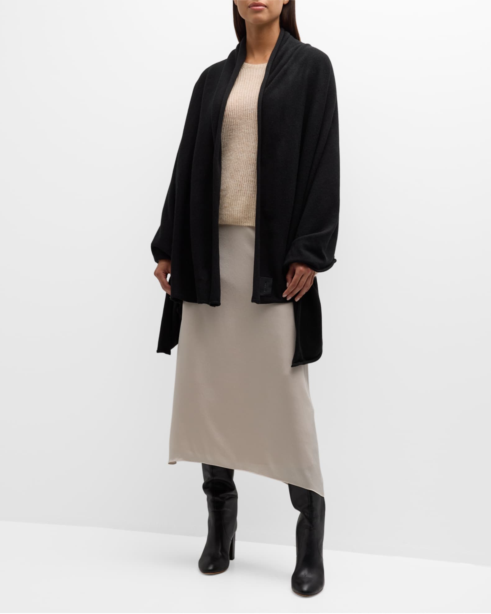 Boiled Cashmere Knit Blanket Wrap 1