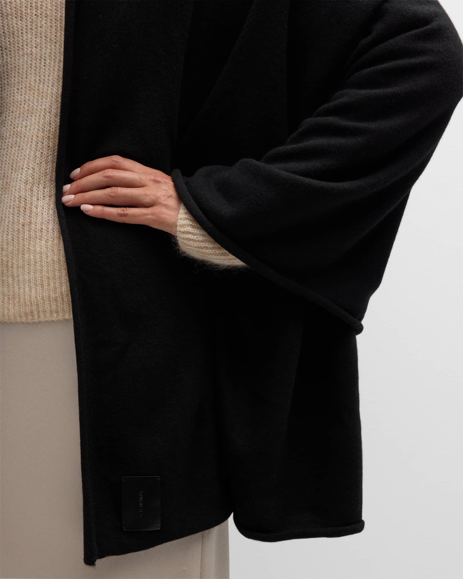 Boiled Cashmere Knit Blanket Wrap