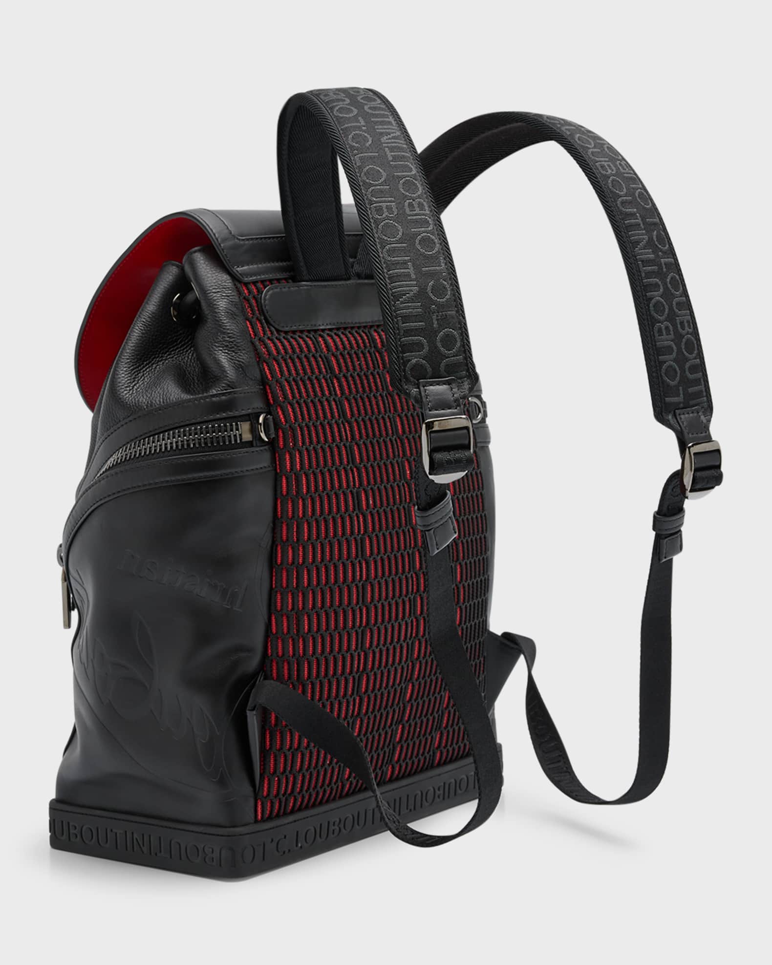 Christian Louboutin Men s Explorafunk Logo Leather Backpack Neiman Marcus