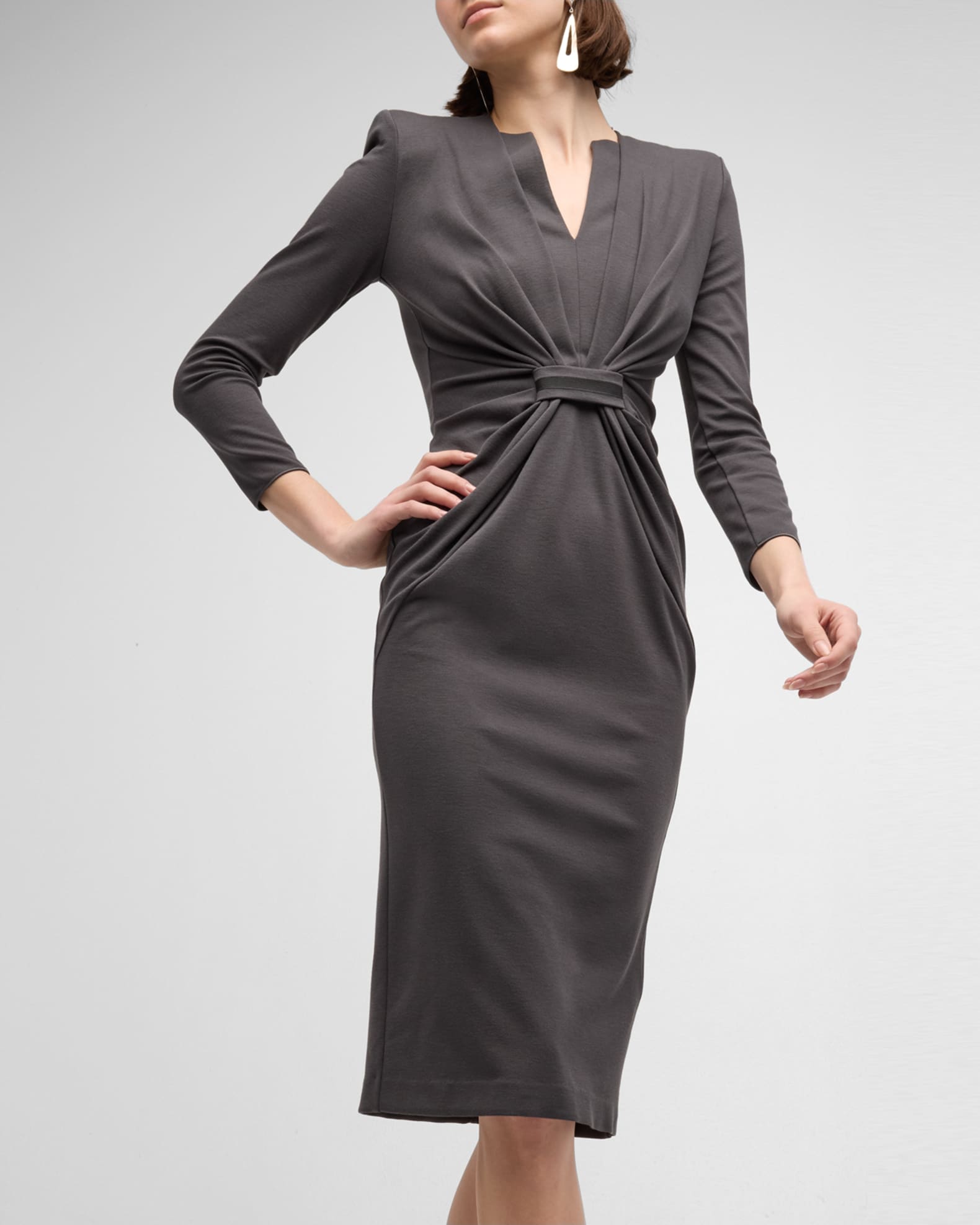 ワンピース GIORGIO ARMANI Black stretch viscose blend sheath dress Giorgio Armani Black Stretch Viscose Blend Sheath Dress