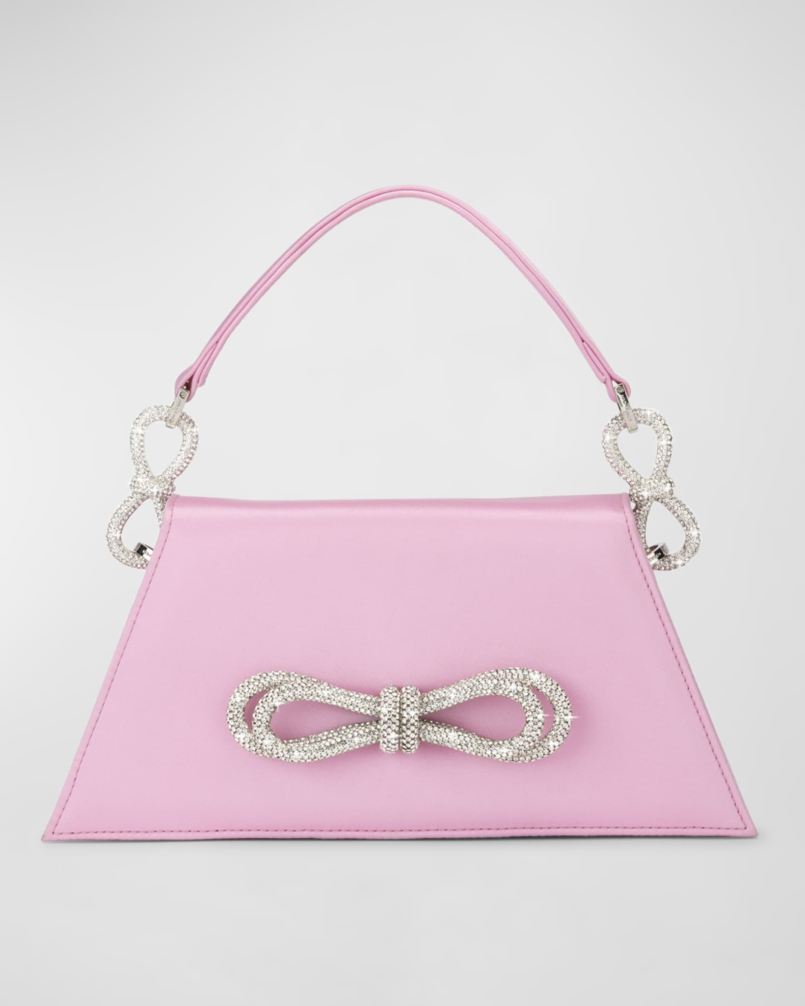 Samantha Bow Satin Top-Handle Bag 0