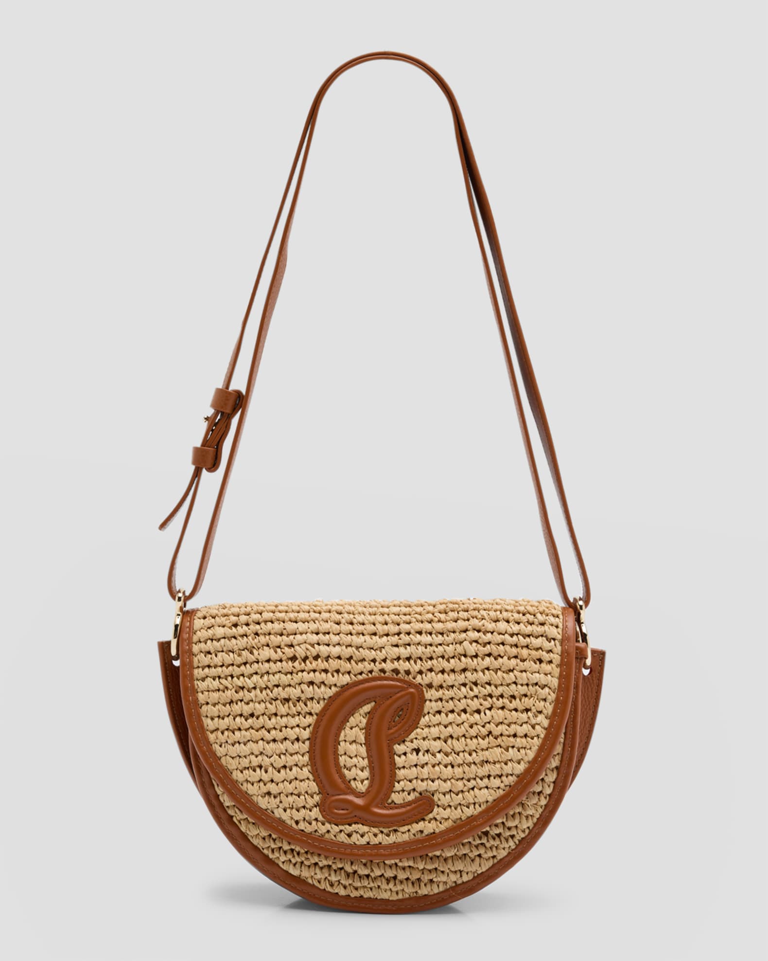 Christian Louboutin By My Side Crossbody in Raffia with CL Logo