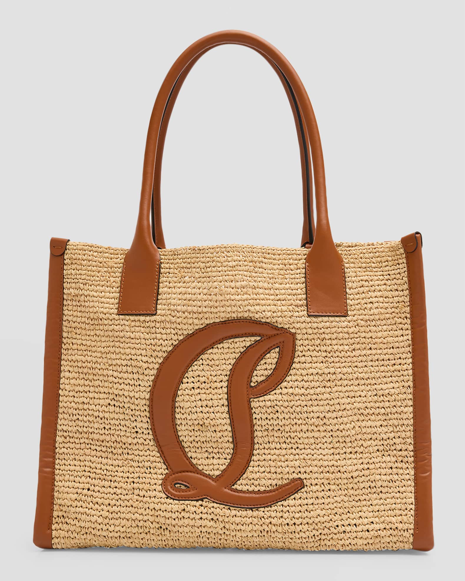 Christian Louboutin By My Side Large Tote in Raffia with CL Logo