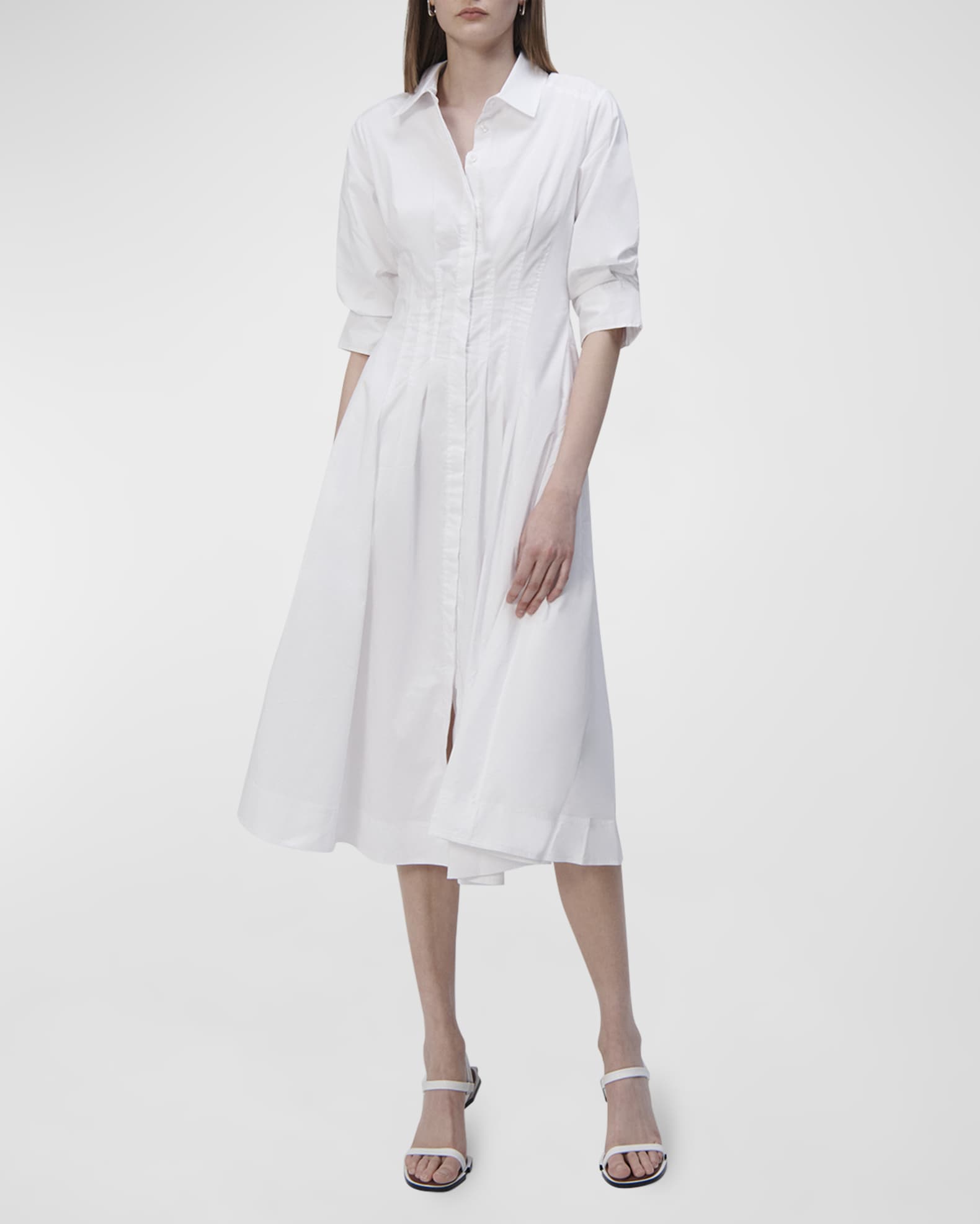 Jazz Core Cotton Poplin Pintuck Midi Dress 1