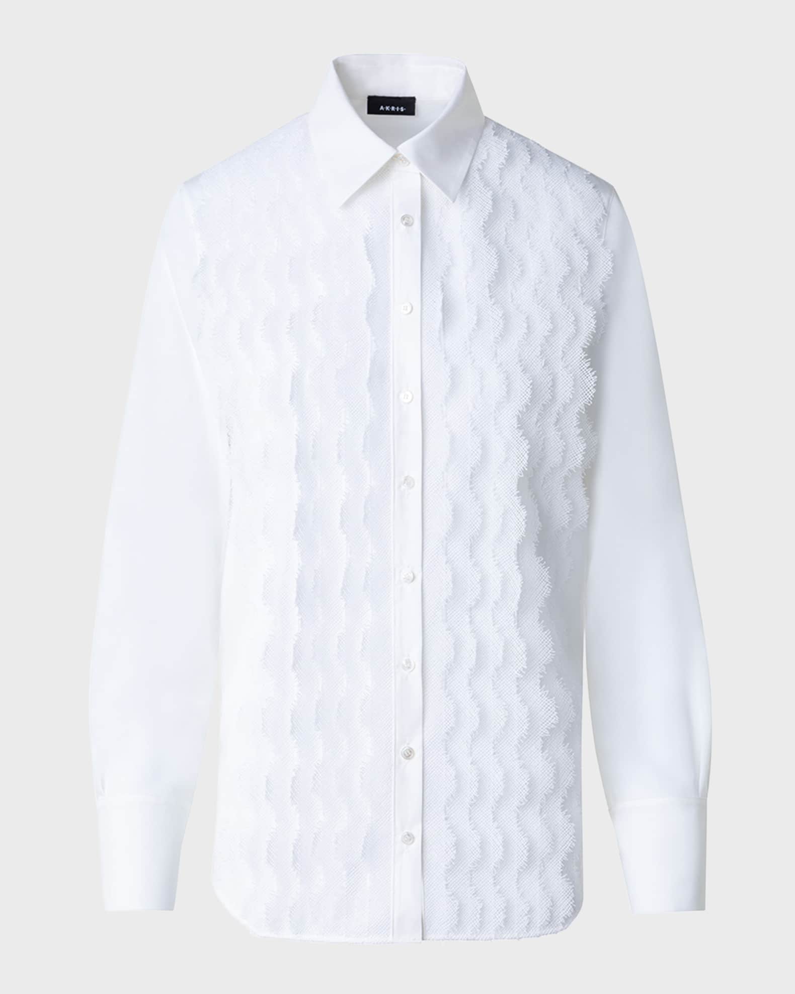 akris stand collar poplin blouse