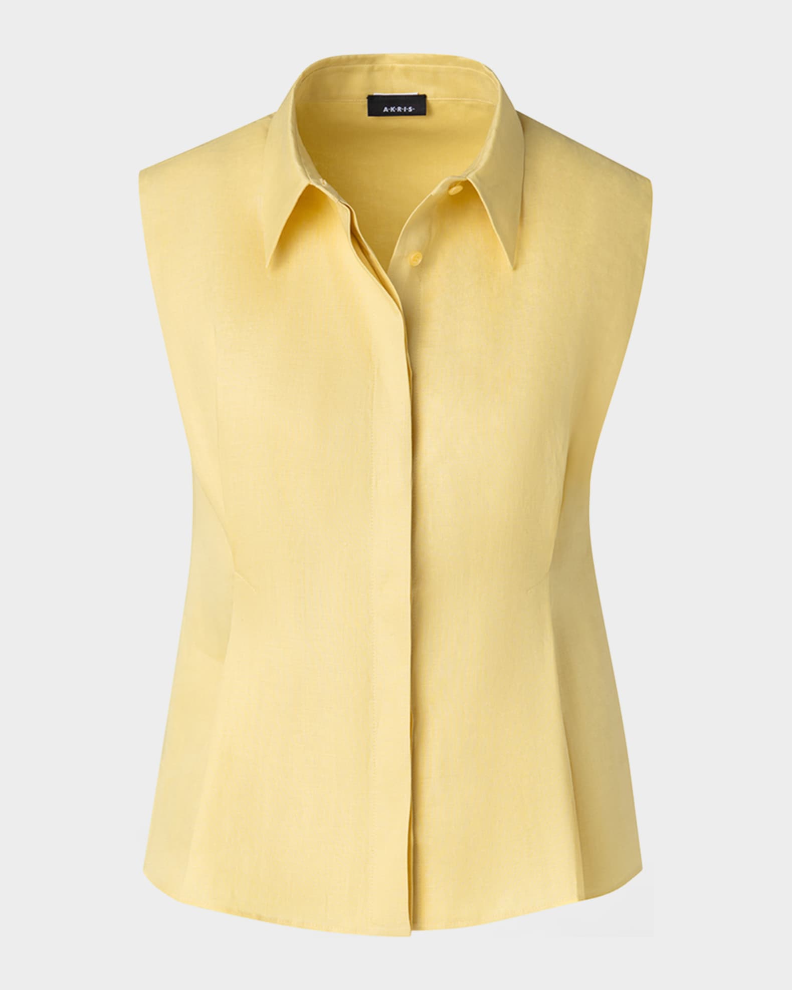 Akris Button-Front Linen Blouse