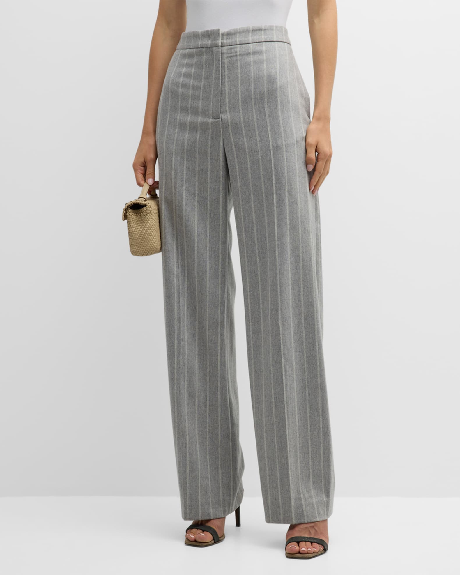 Eleventy Pinstripe Straight-Leg Pants