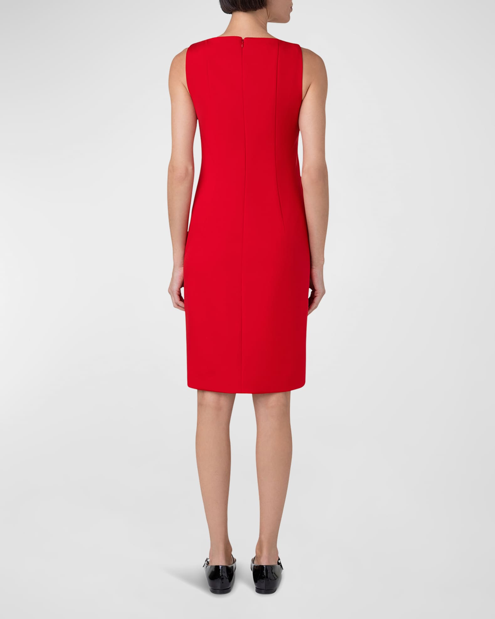 Akris Silk Crepe Sheath Dress Poppy 12