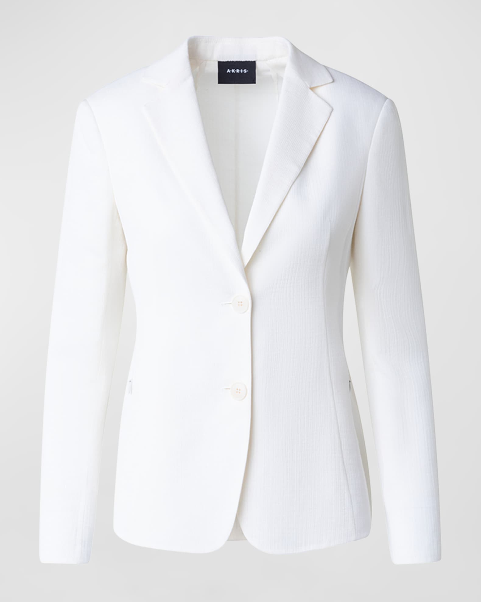 Akris Lavino Structured Cotton Blazer Jacket Ecru Women s 6 Coats Jackets Outerwear Blazers