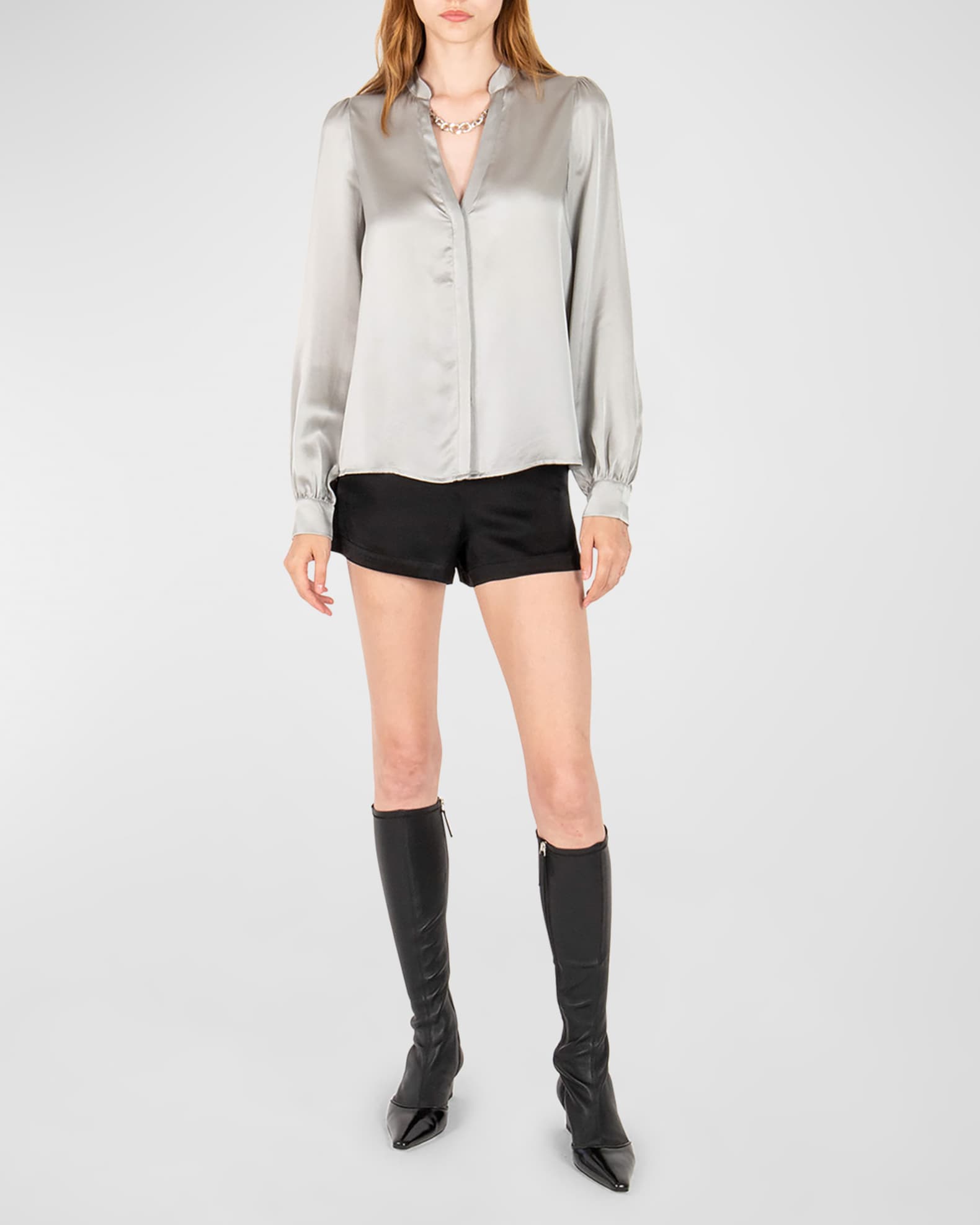 Vivi Silk Removable Chain Blouse 1