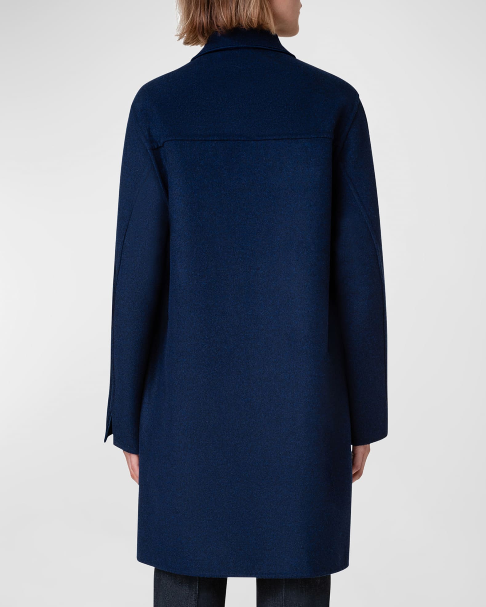 Akris Fabiola Brushed Cashmere Collared Coat | Neiman Marcus