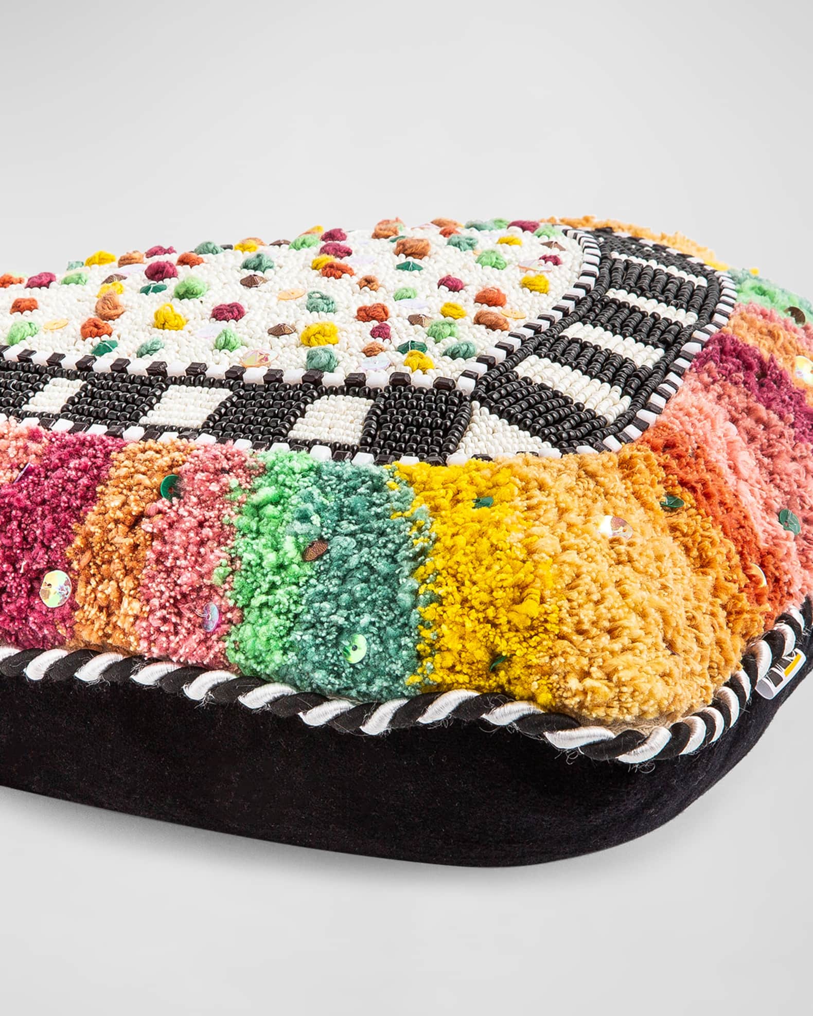 Rainbow Heart Embroidered Decorative Pillow 1