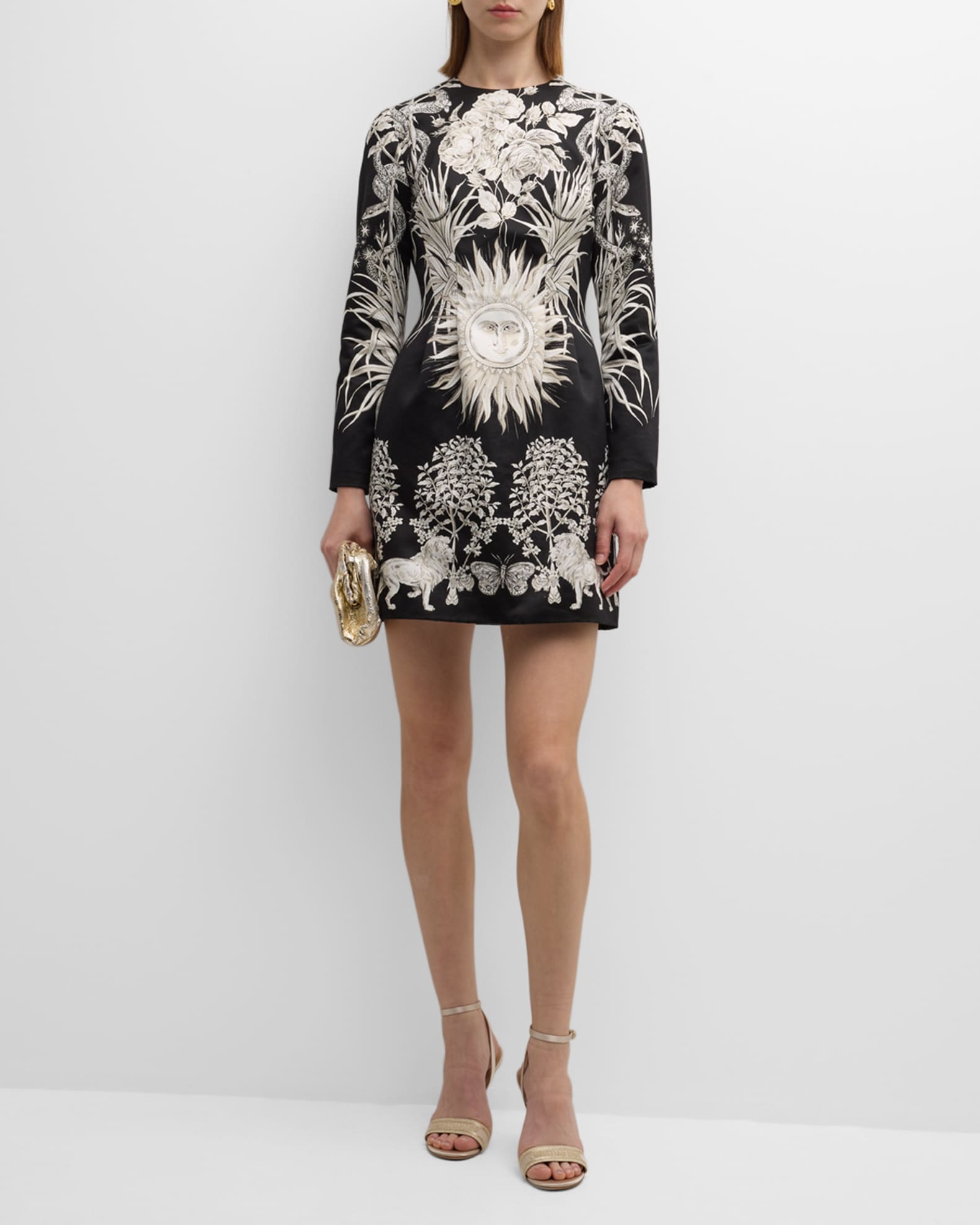 Louis Vuitton Snake-Print Flared Dress