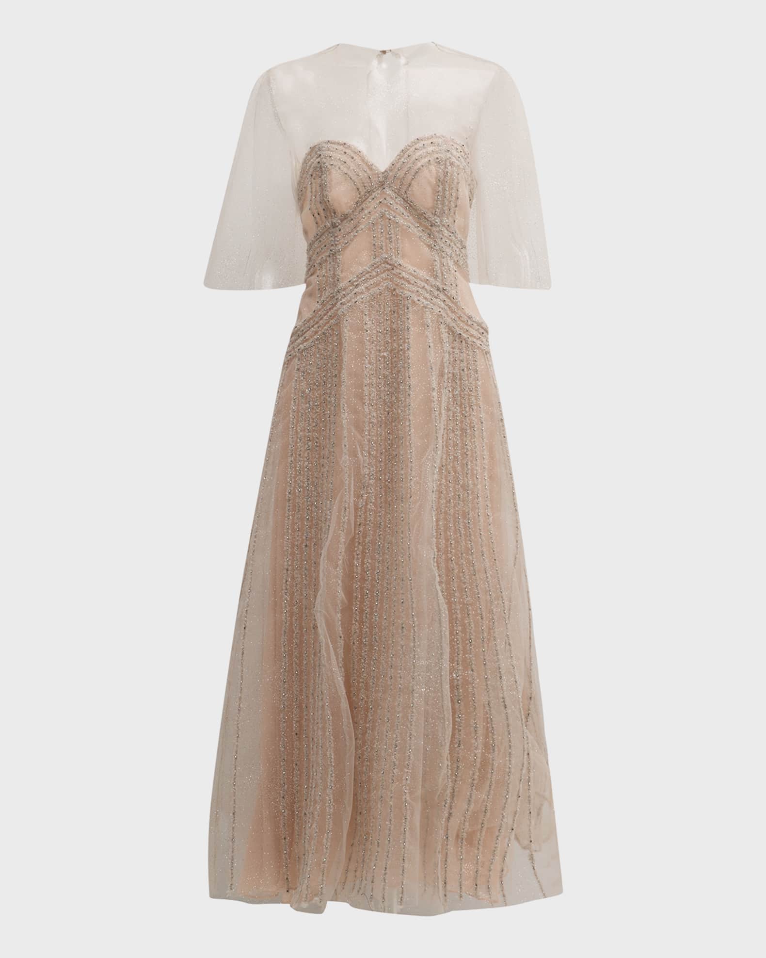 Glitter tulle midi dress discount