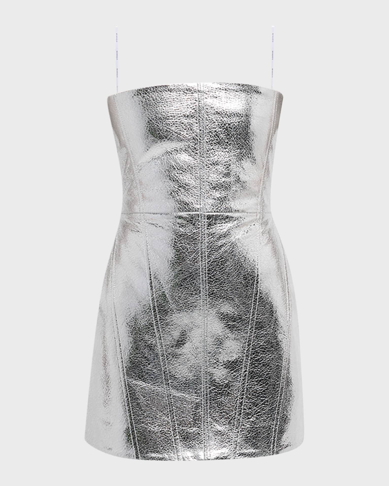 Retrofete Casmir Strapless Metallic Leather Mini Dress | Neiman Marcus