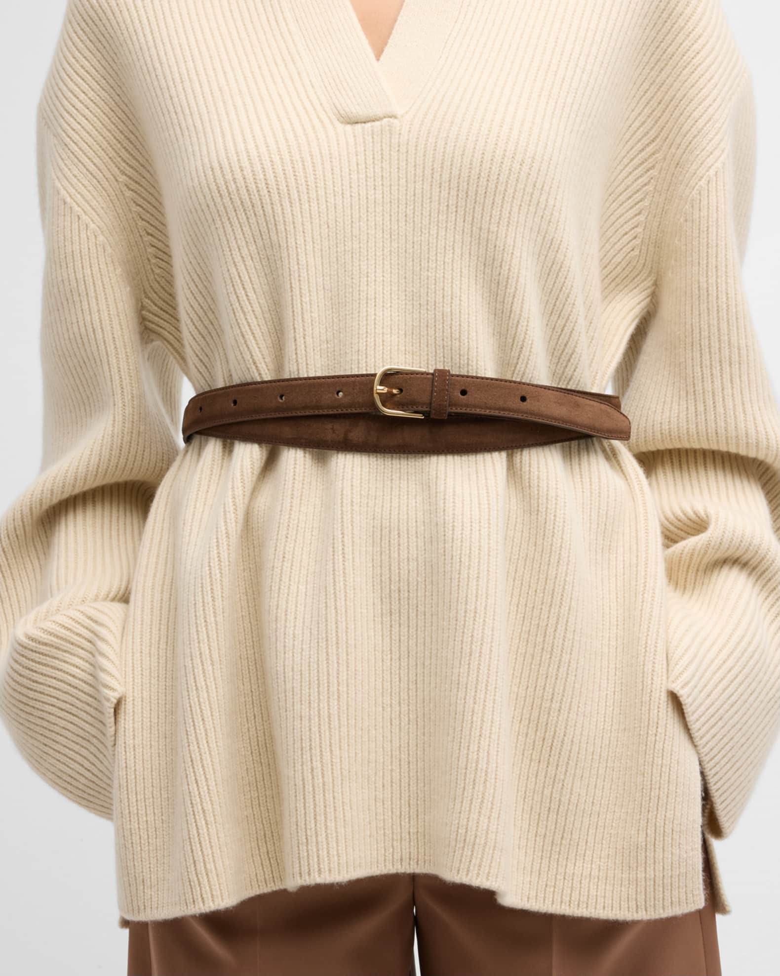Toteme Suede & Leather Wrap Belt | Neiman Marcus