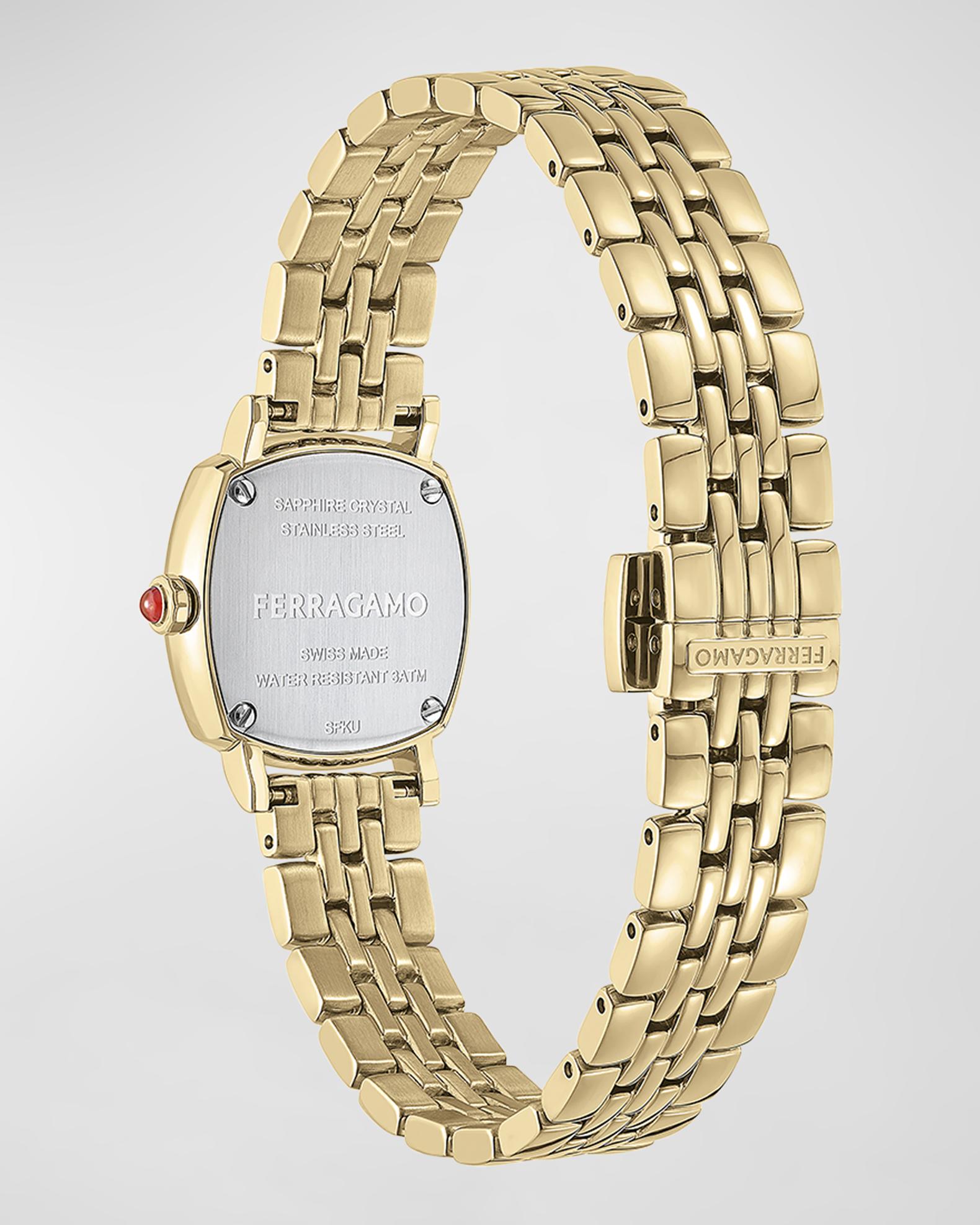 Ferragamo 23mm Ferragamo Soft Square Watch with Bracelet Strap, Yellow ...