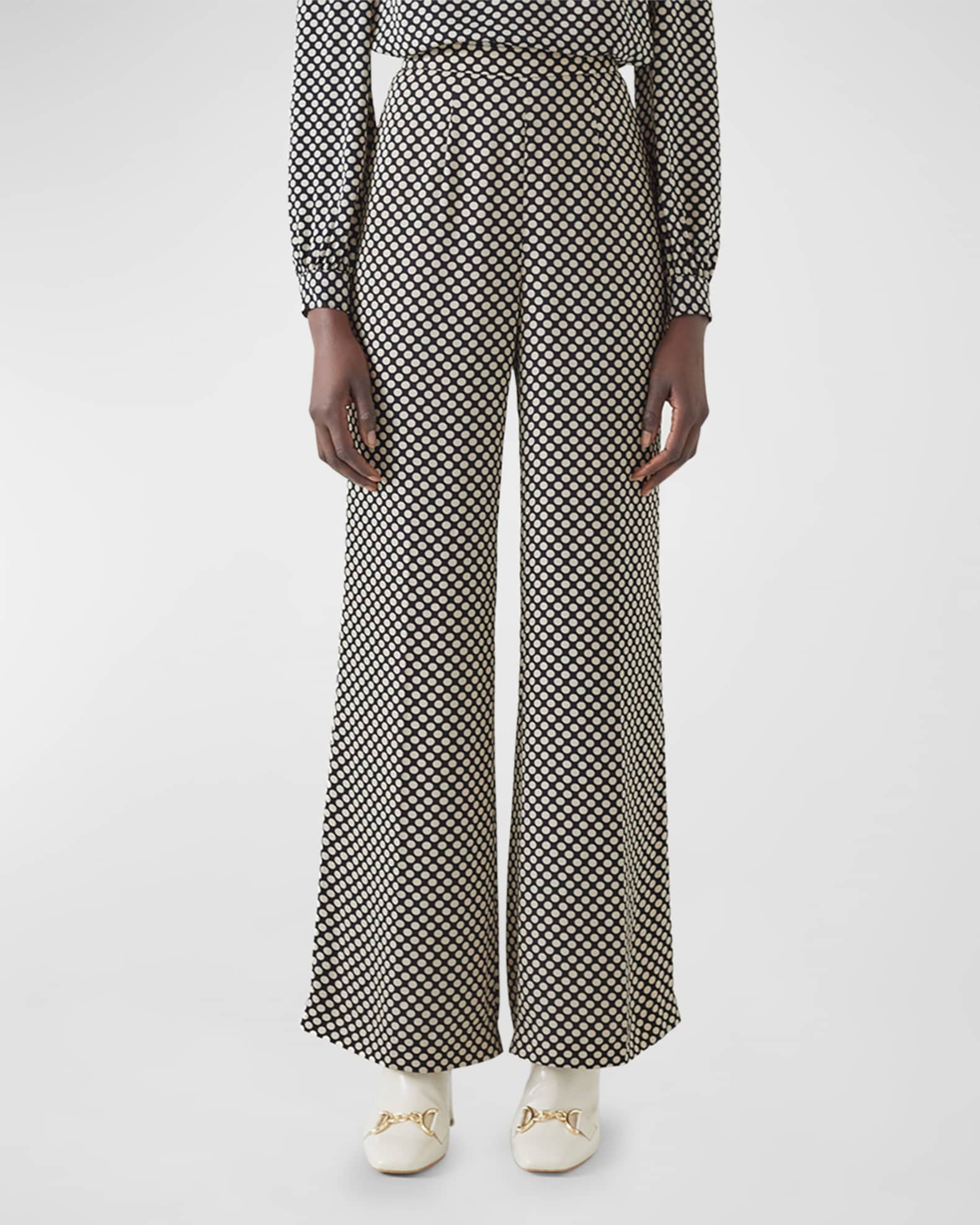 Wide leg spotty trousers hot sale