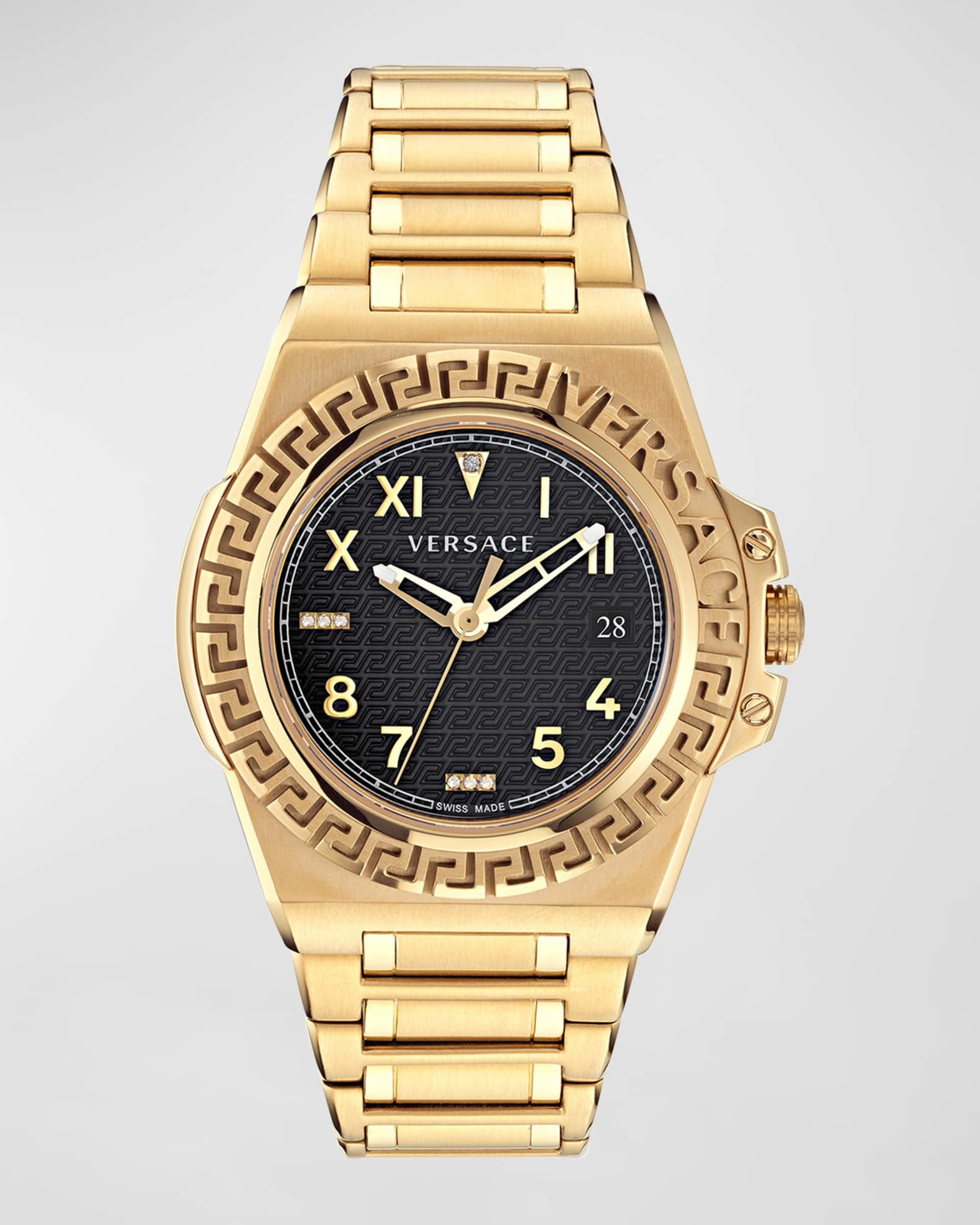 Versace men's gold watches outlet
