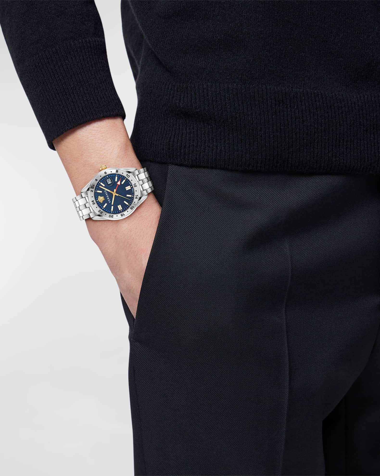 Greca Time Watch in Stainless Steel, 41mm 1