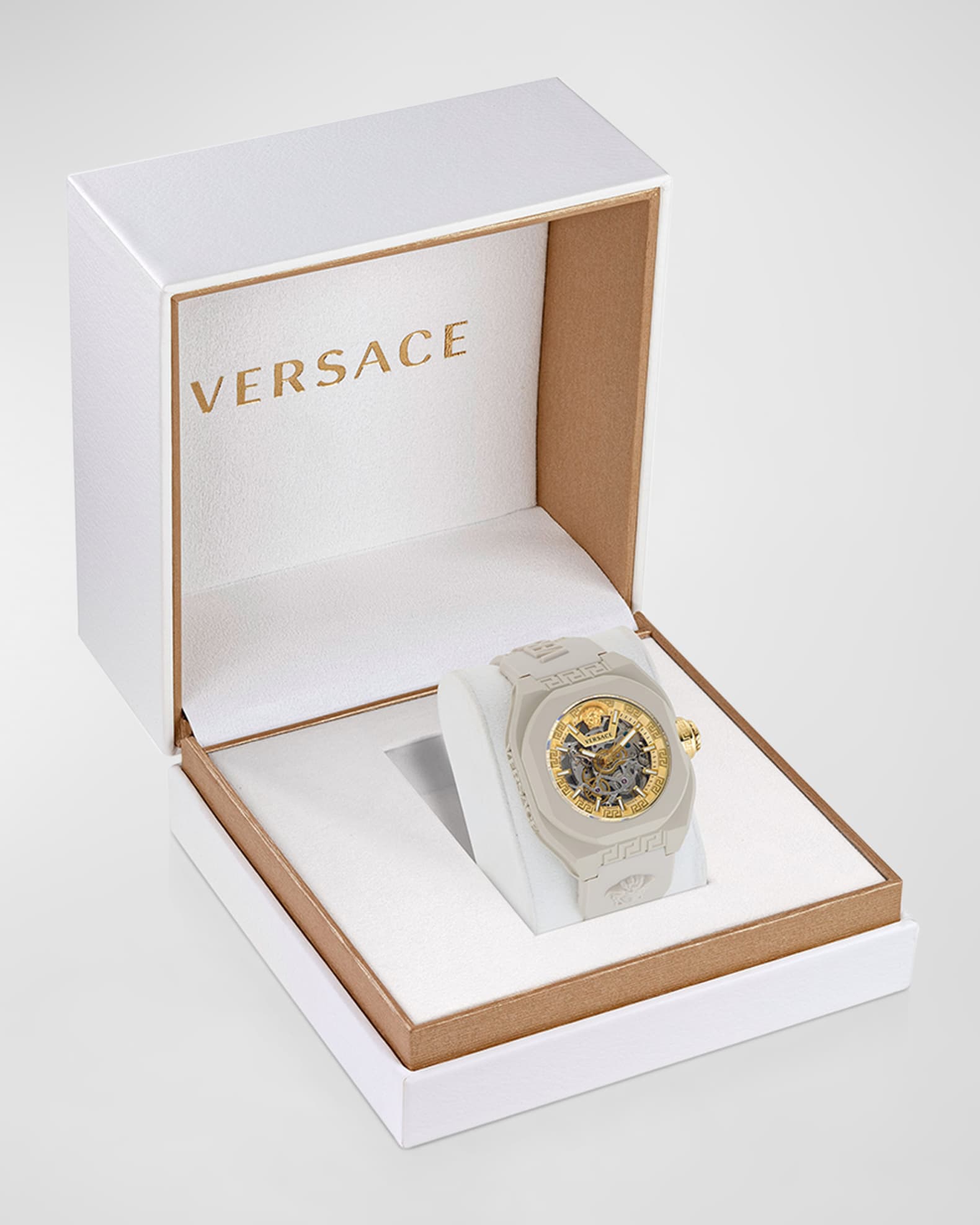Versace Men's V-Legend Skeleton Polyurethane Strap Watch, 42mm | Neiman ...