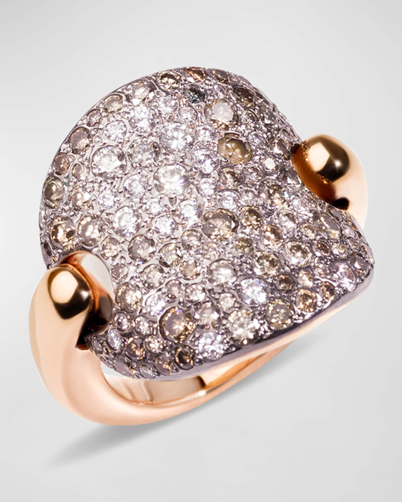 Pomellato 18kt rose gold small Sabbia diamond ring - White