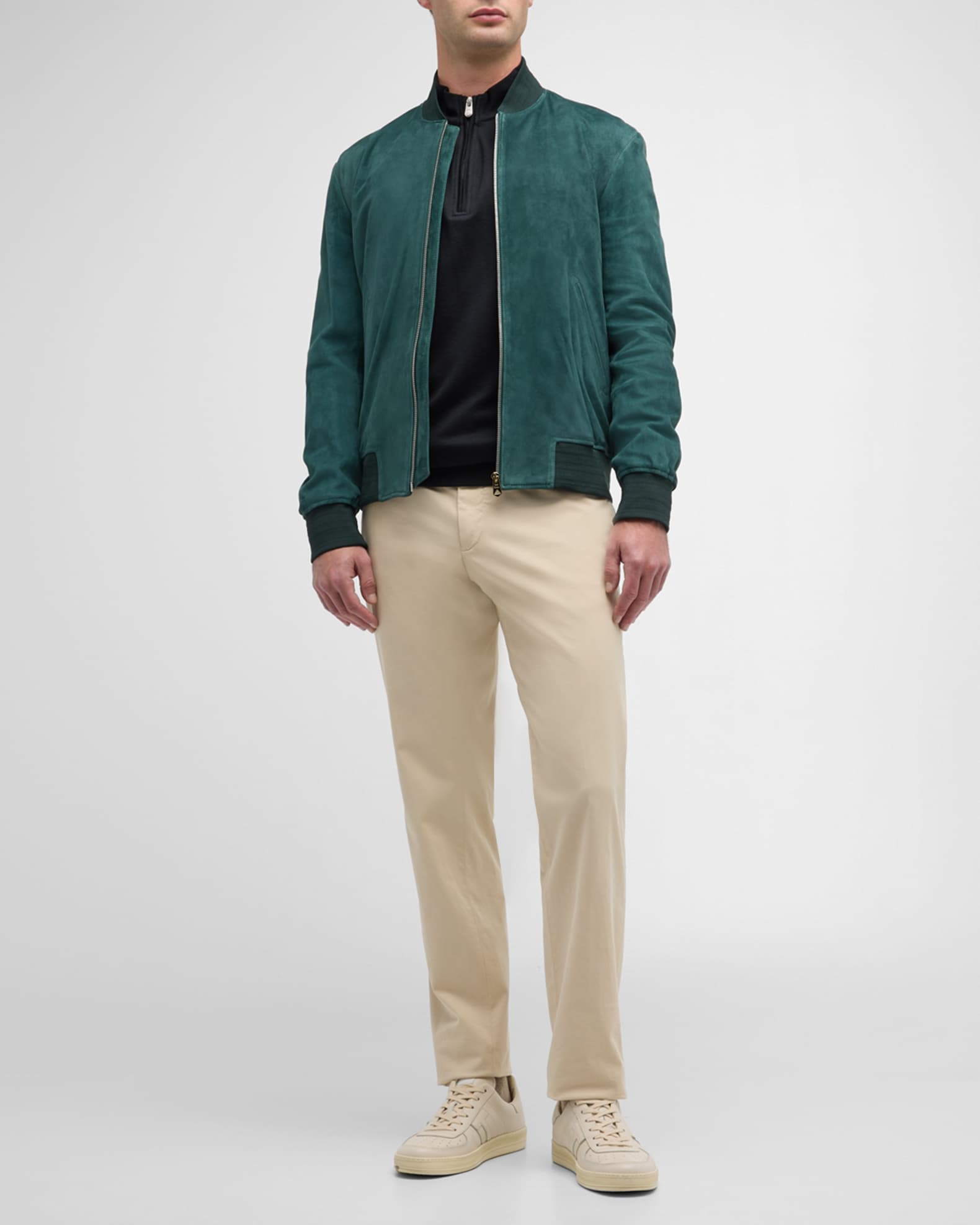 Men's Suede Bomber Jacket 1