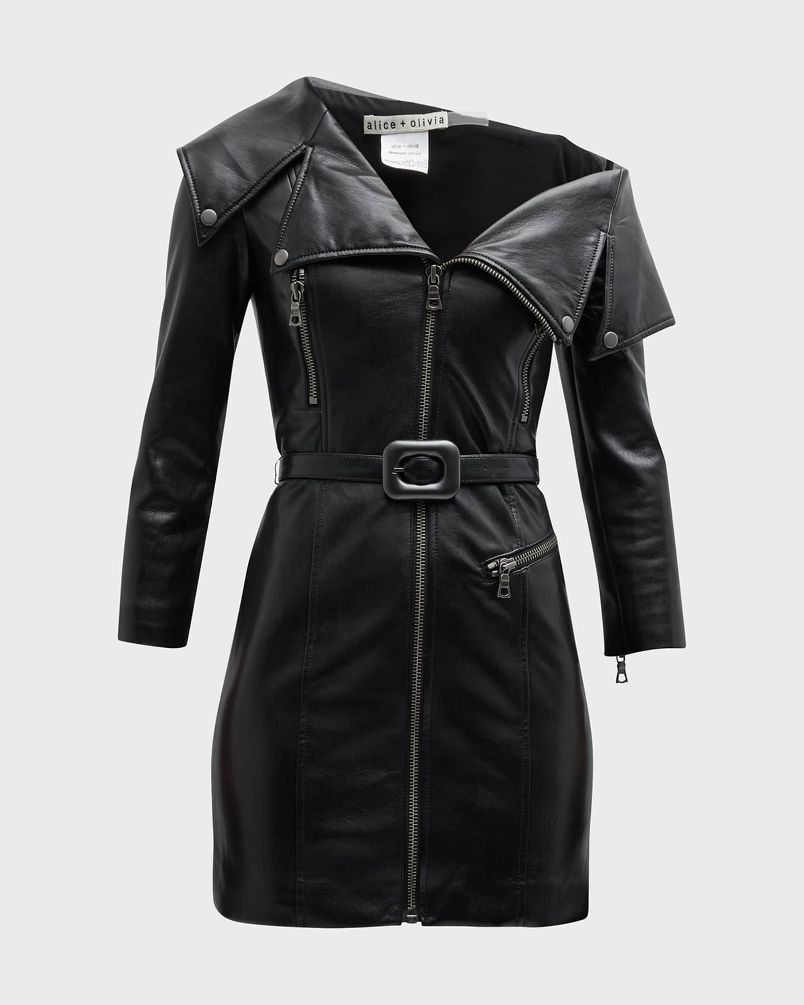 Leather moto dress hotsell