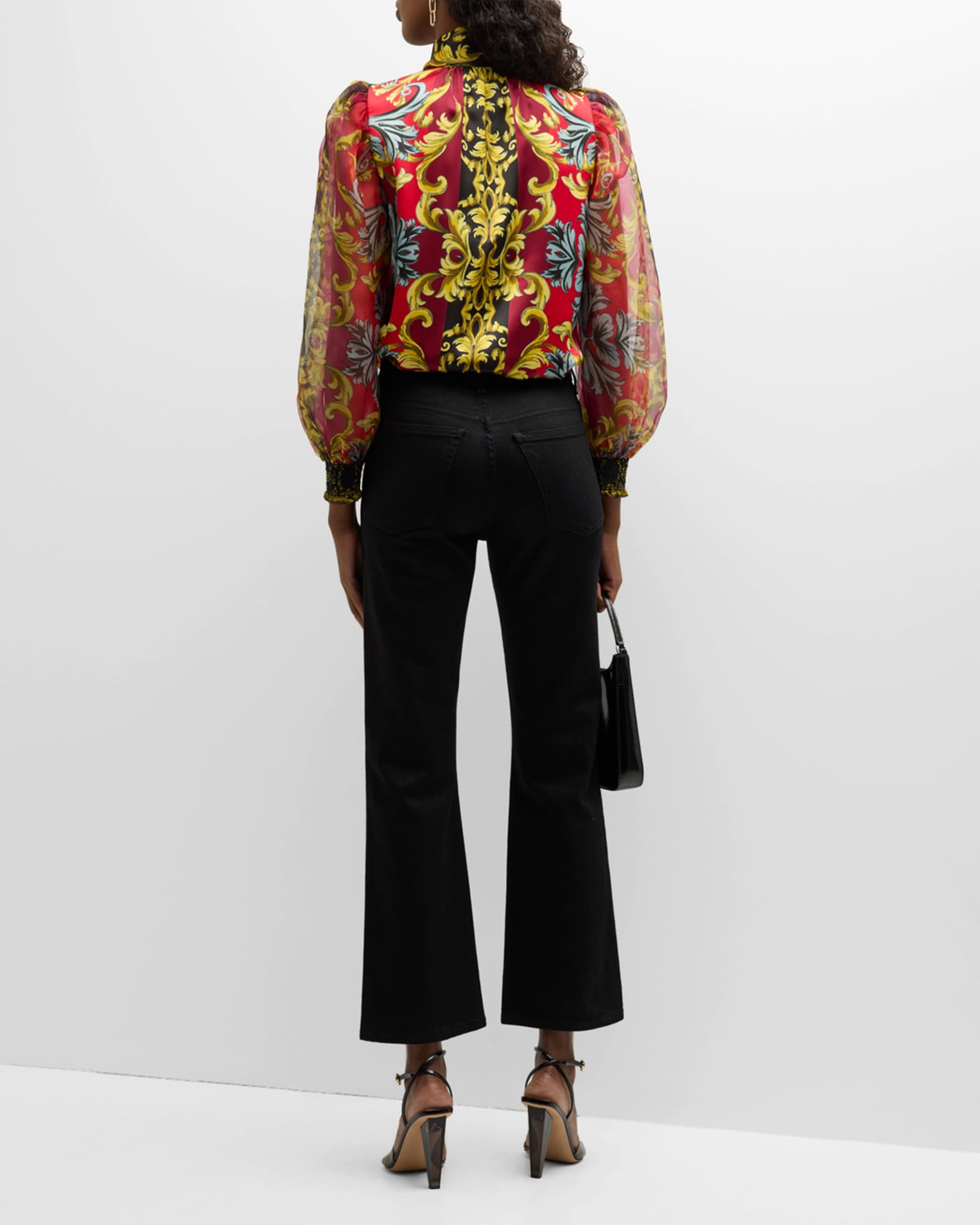 organza tie neck blouse