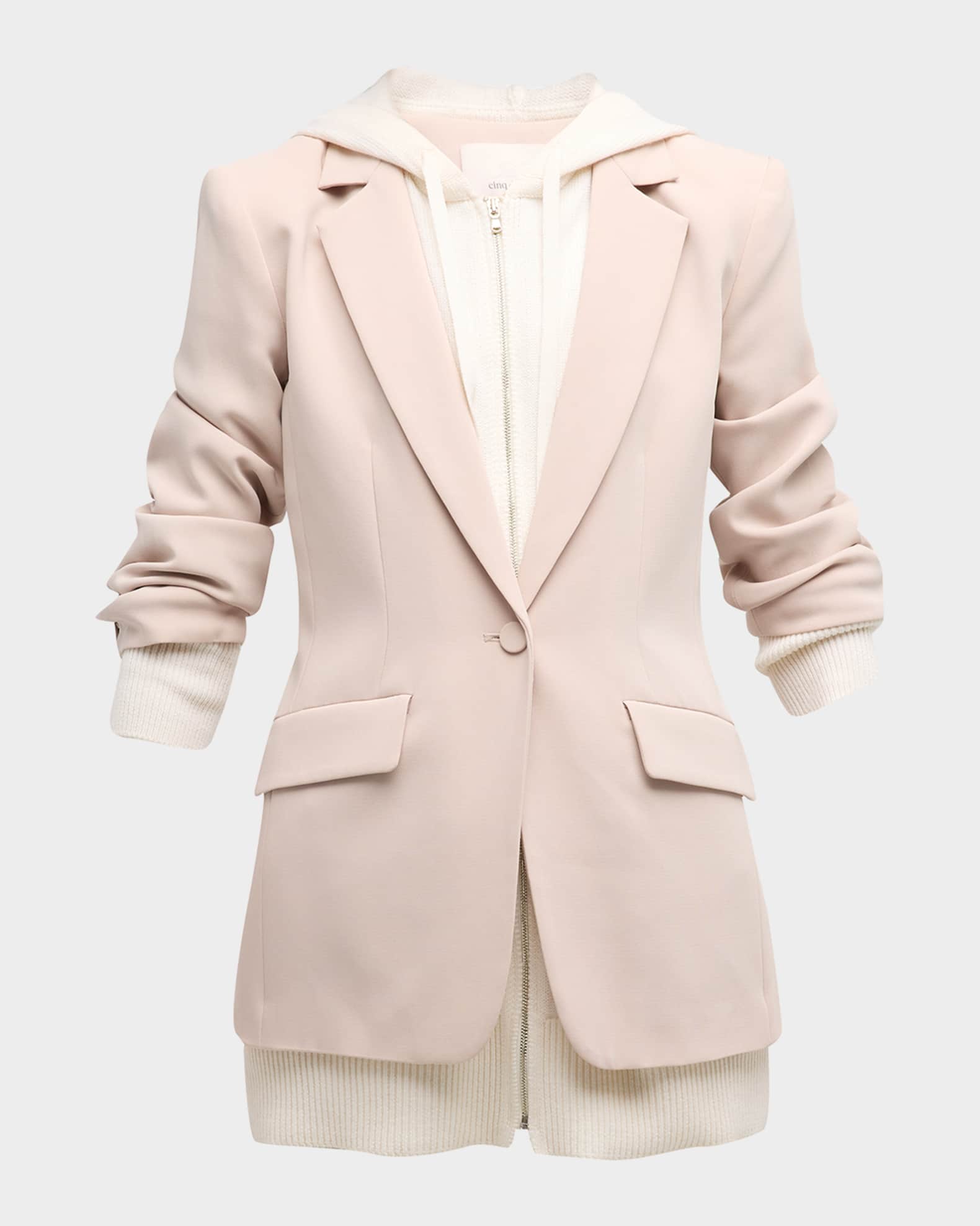 Cinq a Sept Khloe TwoTone Sweater Knit Combo Blazer Neiman Marcus