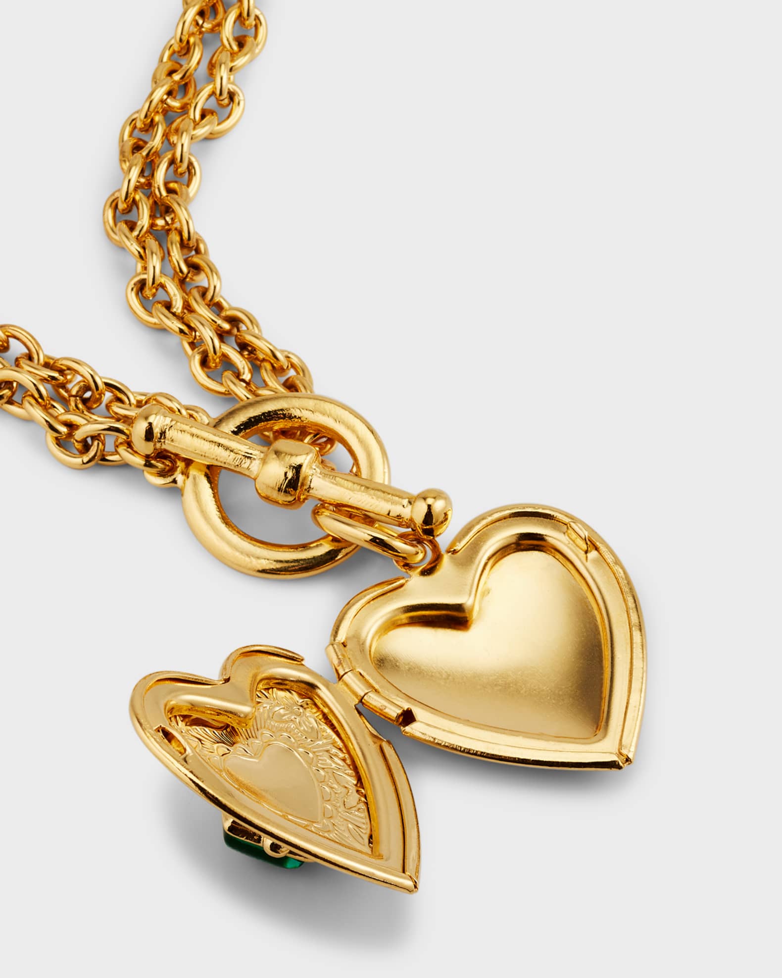 Ben-Amun Toggle Bracelet with Stone and Heart Locket | Neiman Marcus