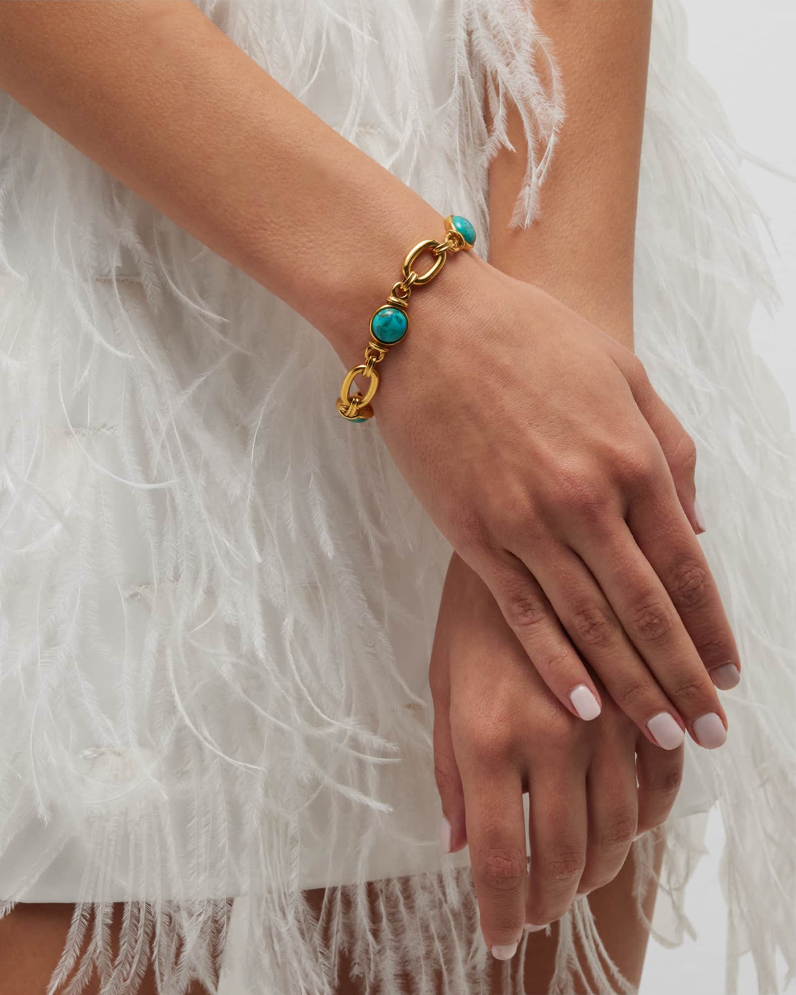 Ben-Amun Gold Chain Bracelet With Turquoise Stones | Neiman Marcus