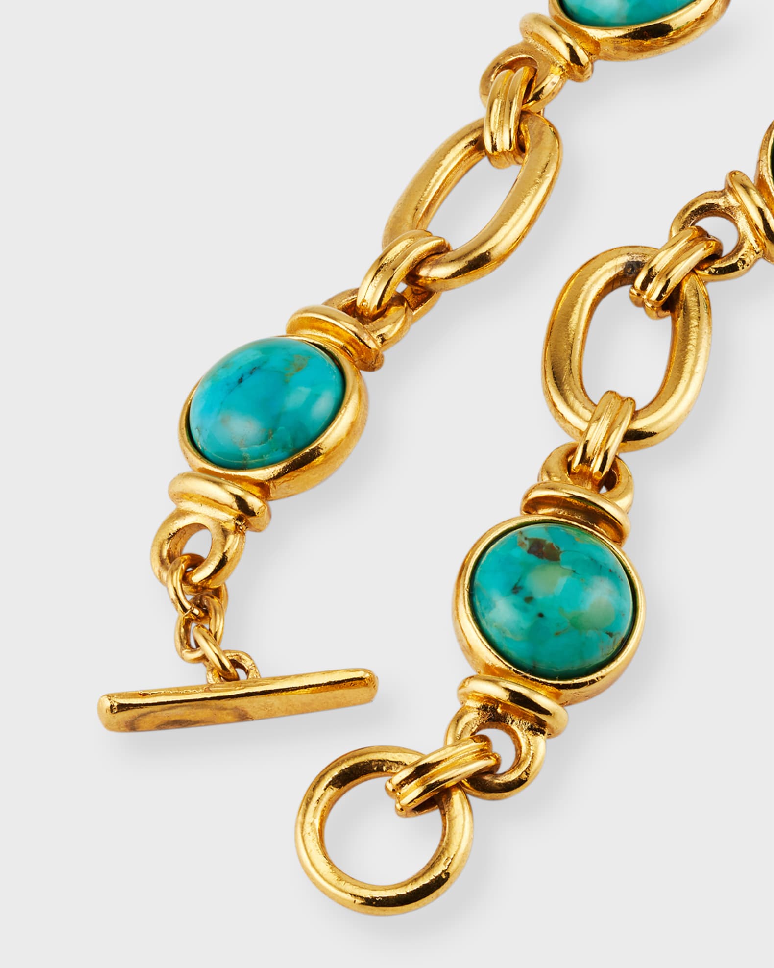 Ben-Amun Gold Chain Bracelet With Turquoise Stones | Neiman Marcus