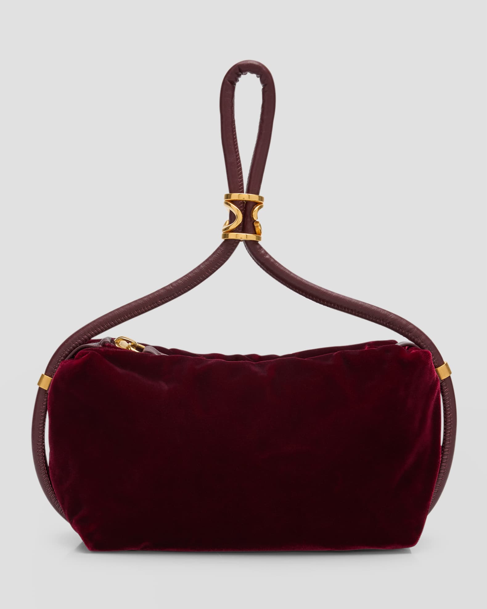 Velvet pouch handbag discount