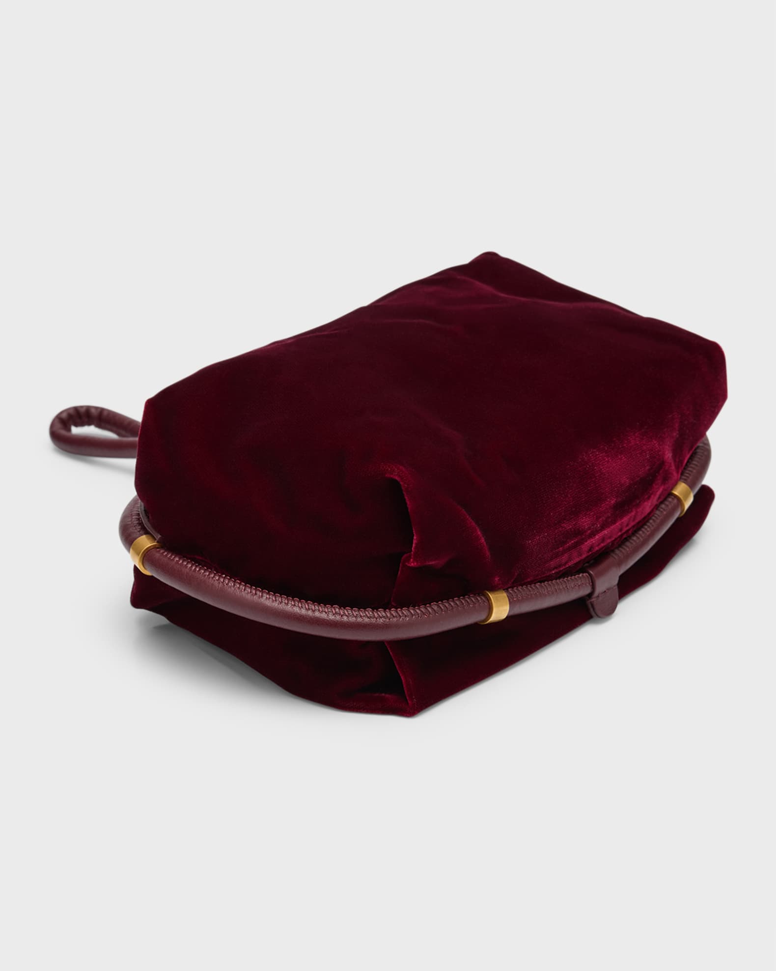 Oscar de la Renta Velvet Pouch Top-Handle Bag | Neiman Marcus