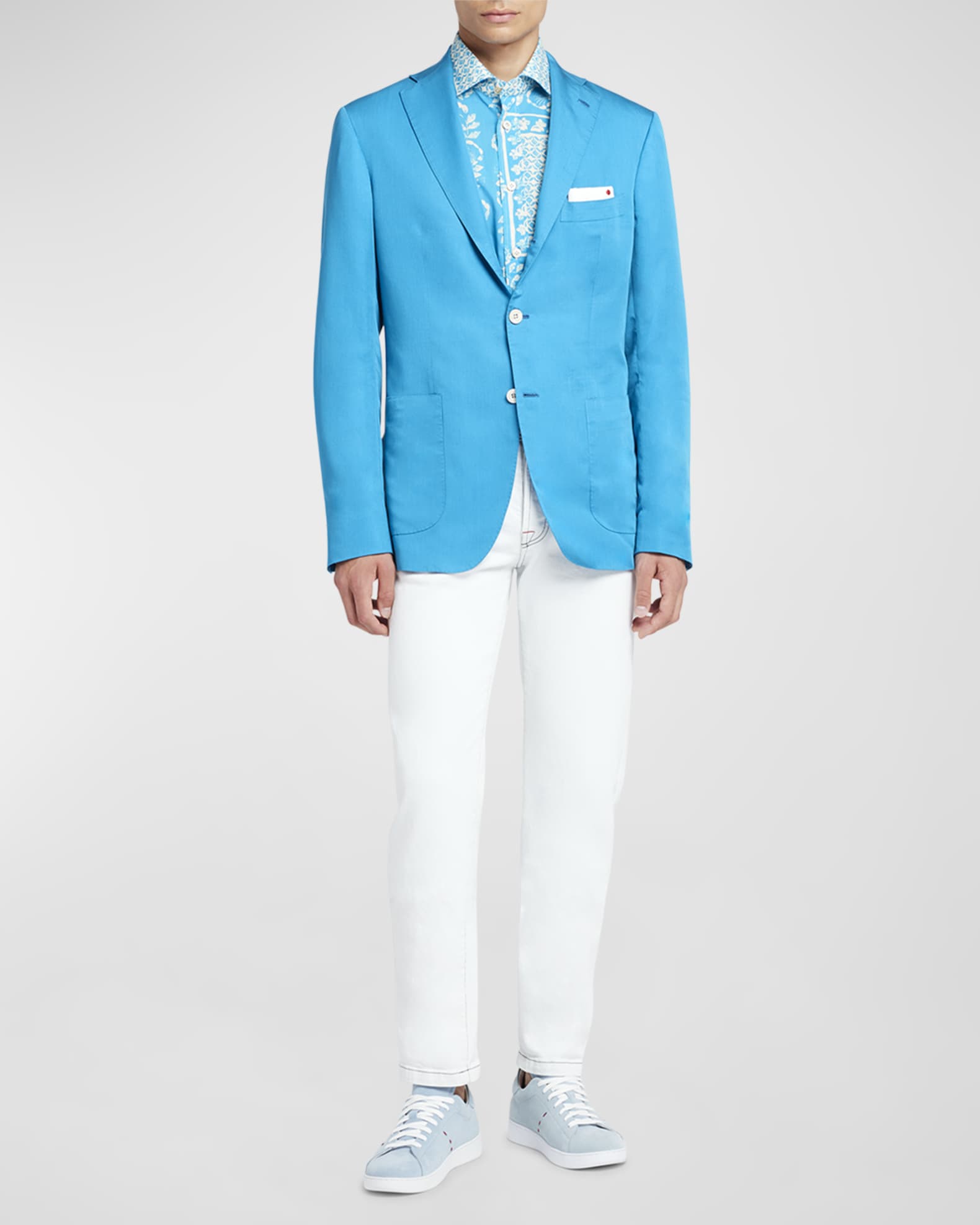 Men's Solid Lyocell-Blend Sport Coat - Thumbnail 2