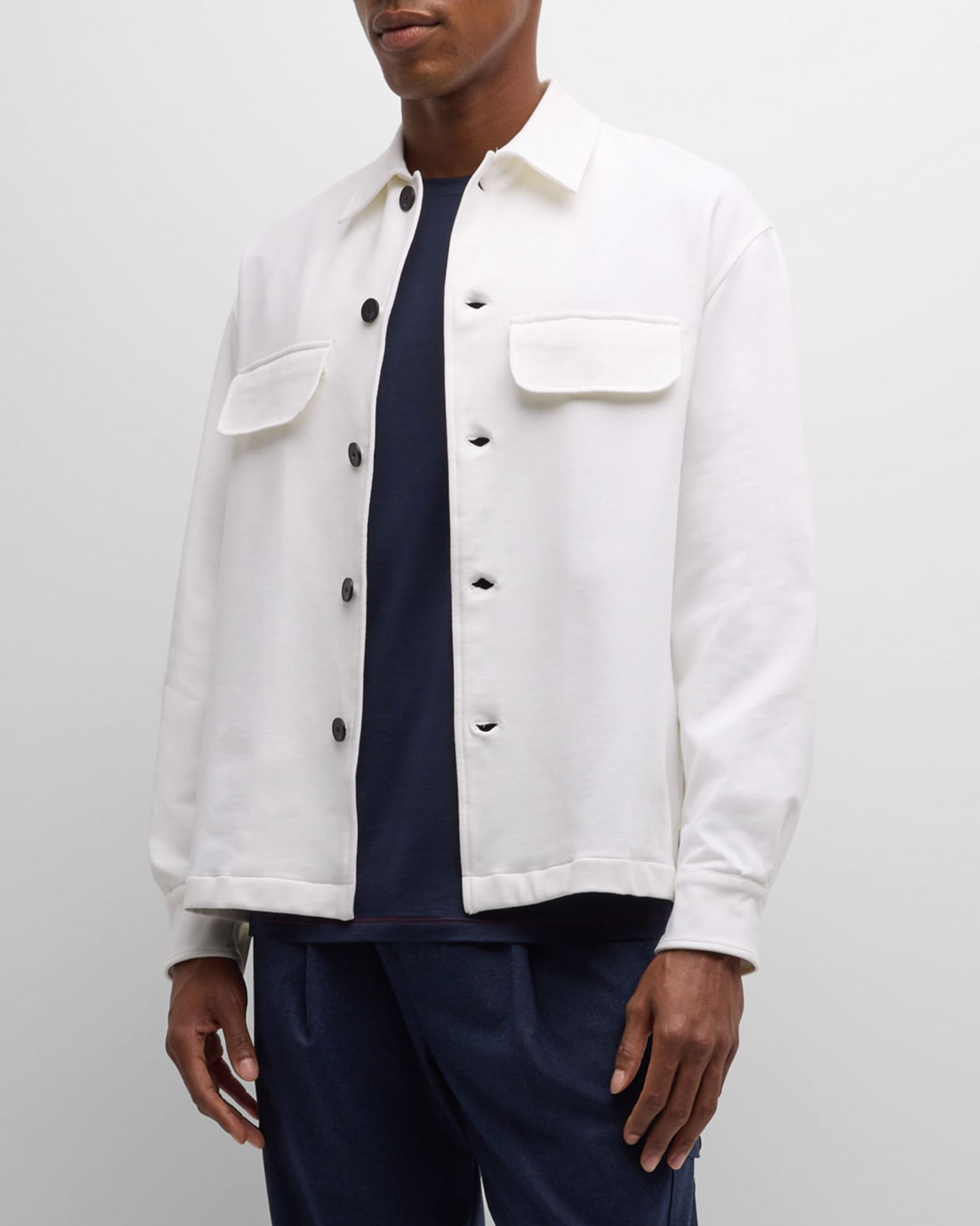 NO EXCESS / Herren-Shirt / Overshirt Zip Closure Stretch
