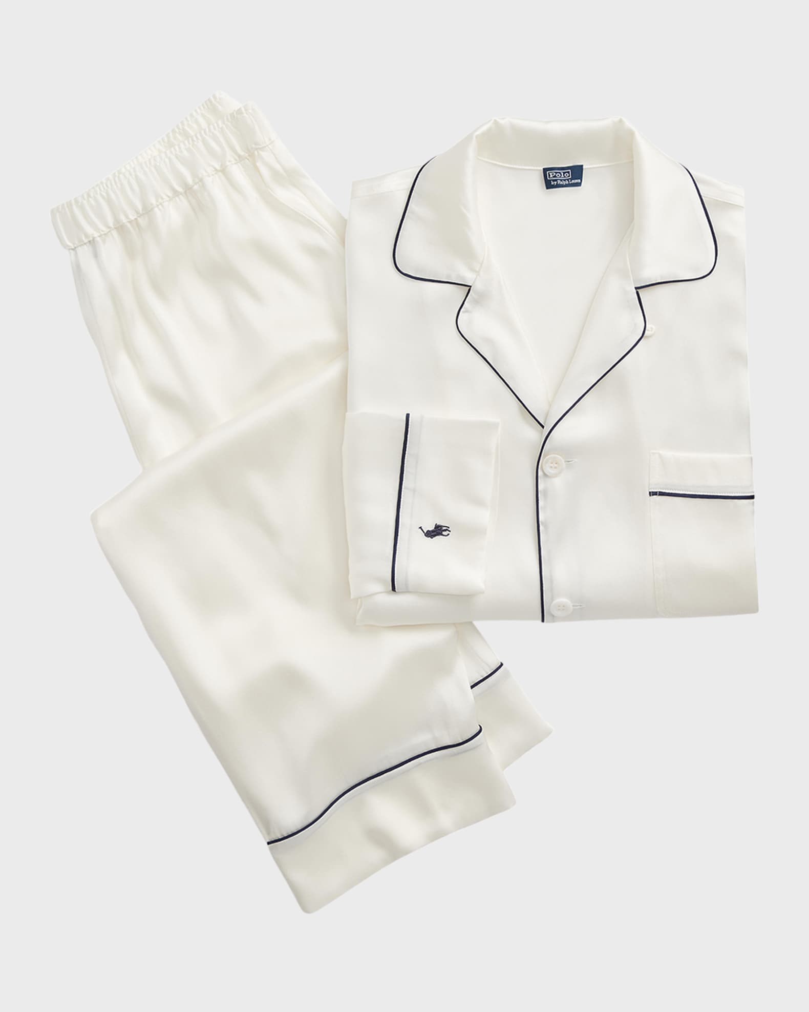 Polo Ralph Lauren The Laurel Stretch Silk Pajama Set Neiman Marcus