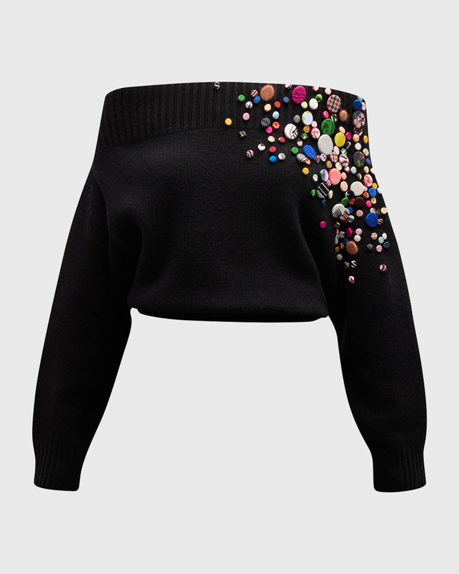 Embellished 2024 shoulder sweater