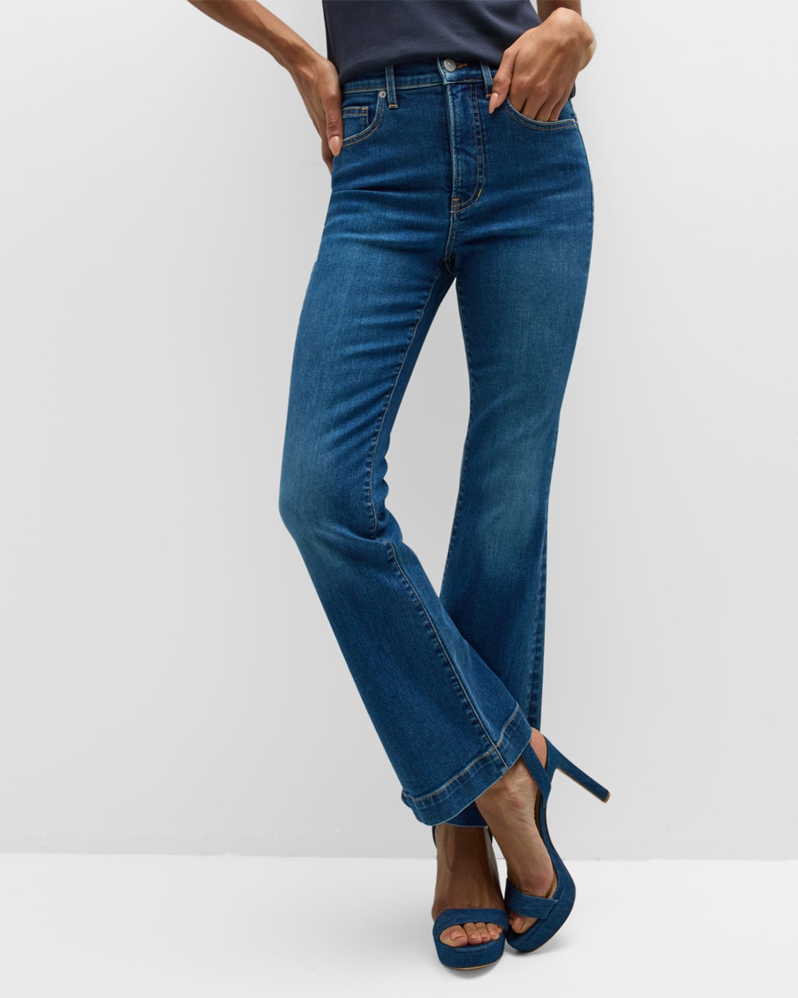 Veronica Beard Jeans Carson Ankle Flare Jeans | Neiman Marcus