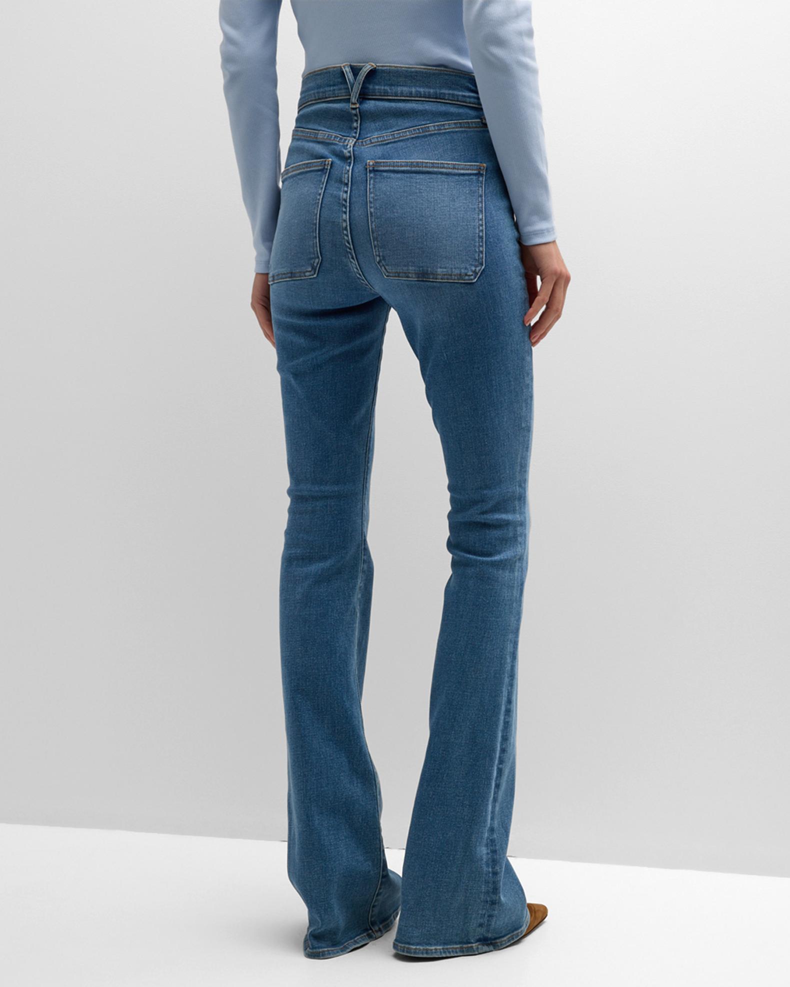 Veronica Beard Beverly Skinny Flare Patch Pocket Jeans | Neiman Marcus