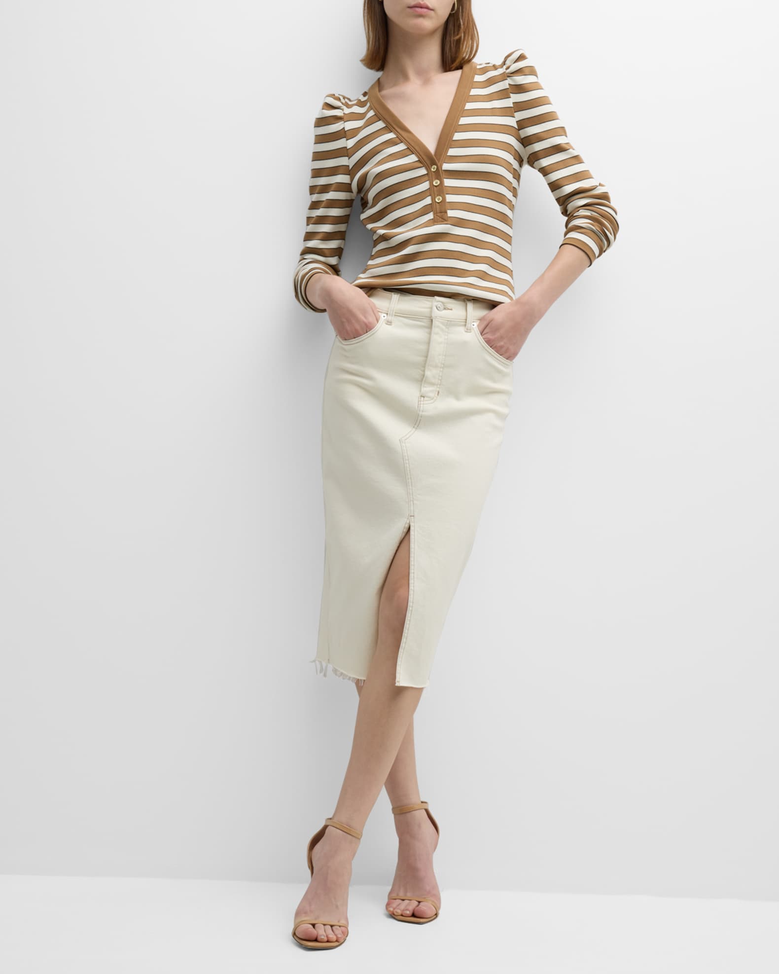 VERONICA BEARD | BREVES DENIM SKIRT | ECRU | FINAL SALE main image 0