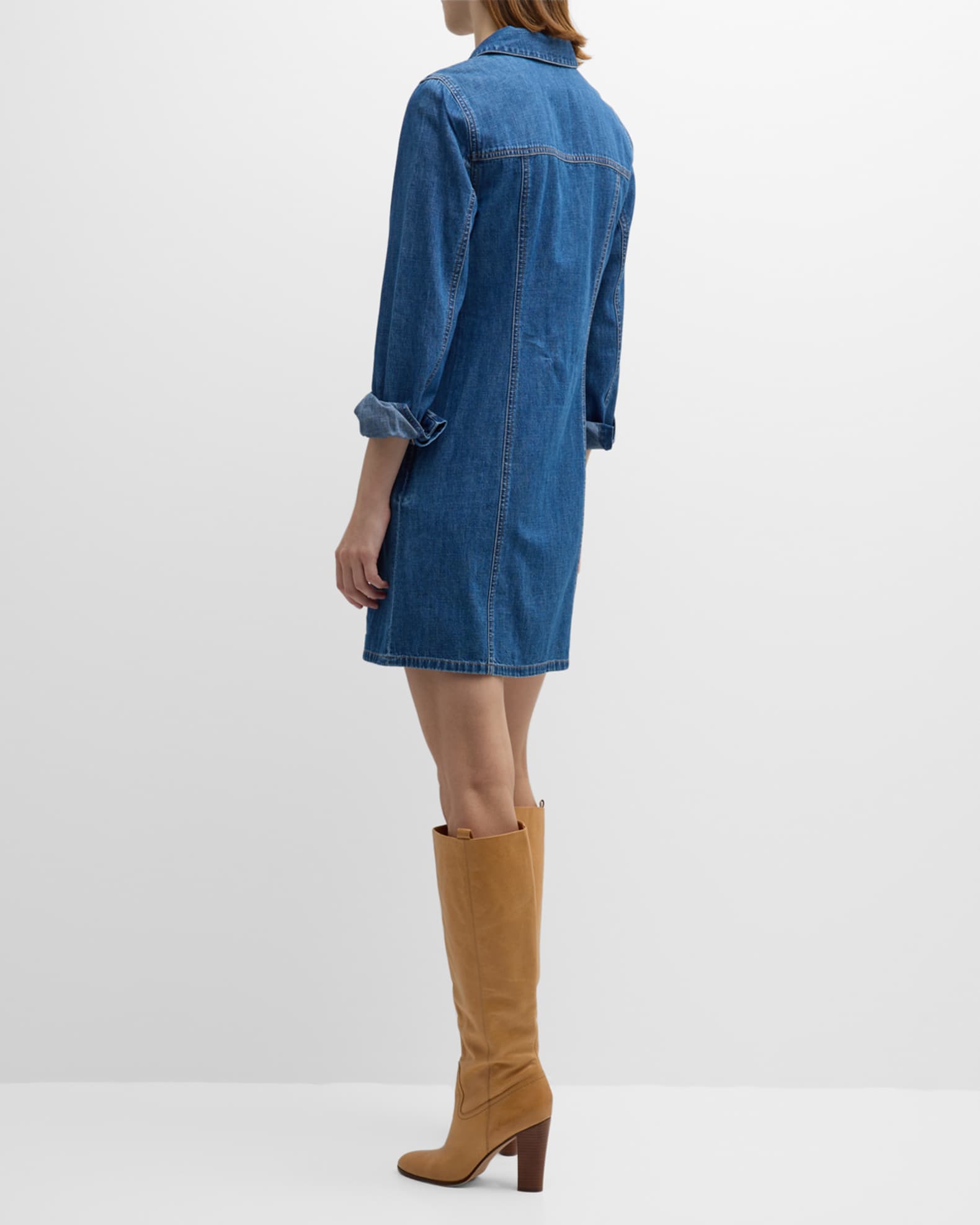 Veronica Beard Jeans Tami Long-Sleeve Denim Shirtdress | Neiman Marcus