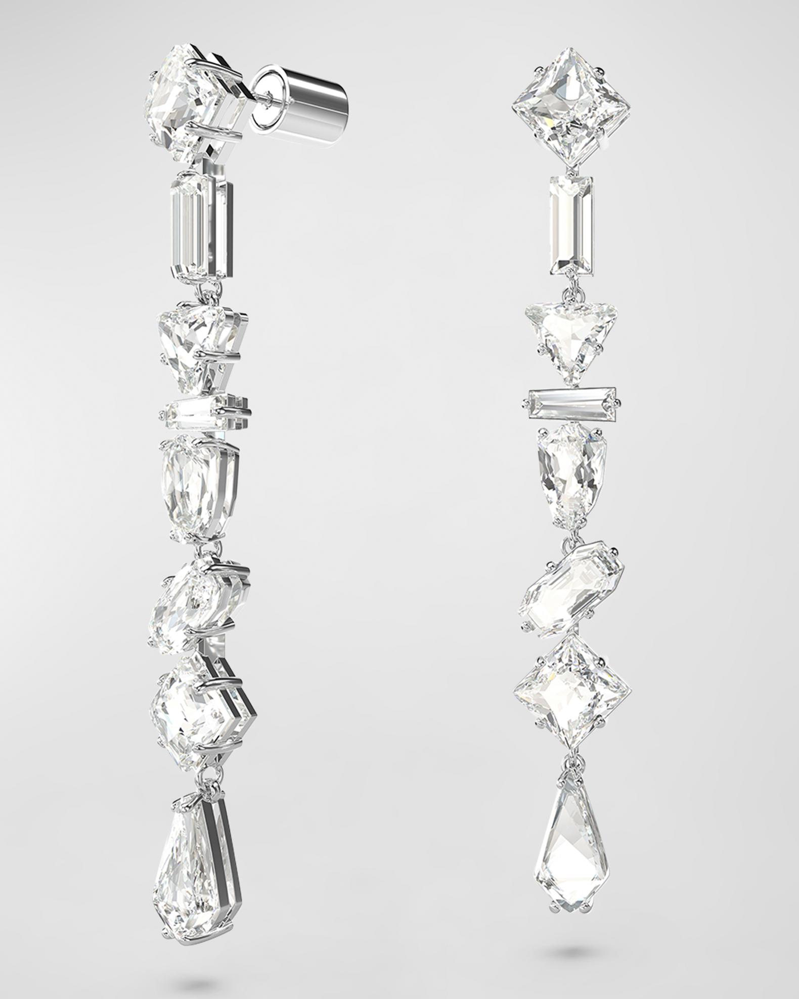 SWAROVSKI Mesmera Rhodium-Tone Mix-Cut Crystal Drop Earrings | Neiman ...