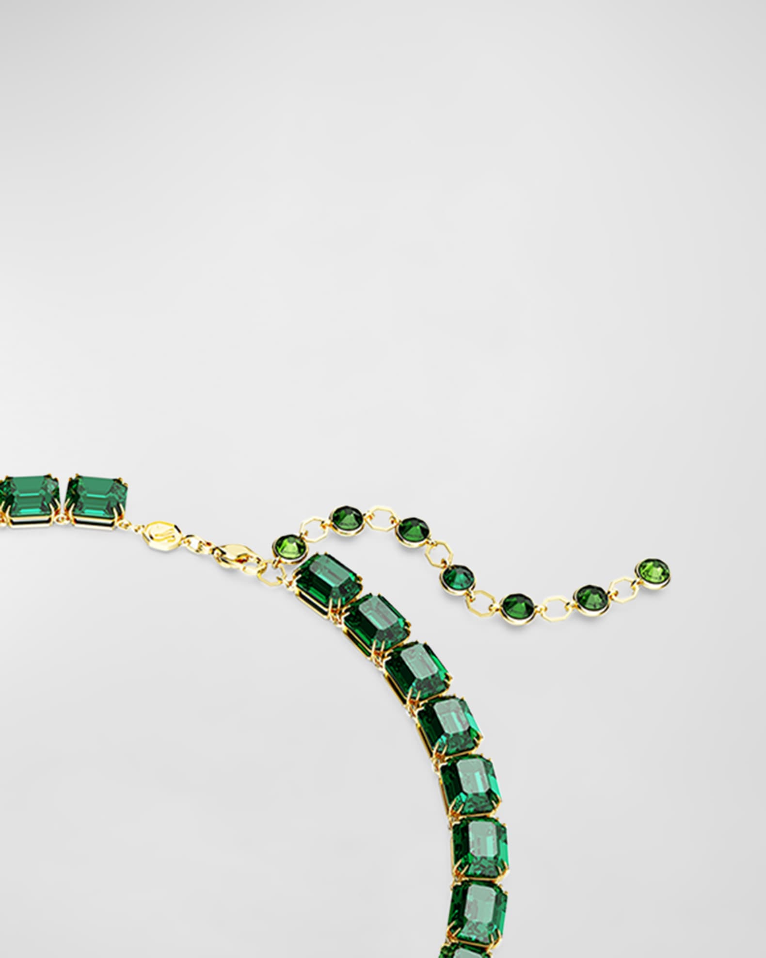 SWAROVSKI Millenia Gold Tone Green Crystal Statement Necklace Neiman Marcus