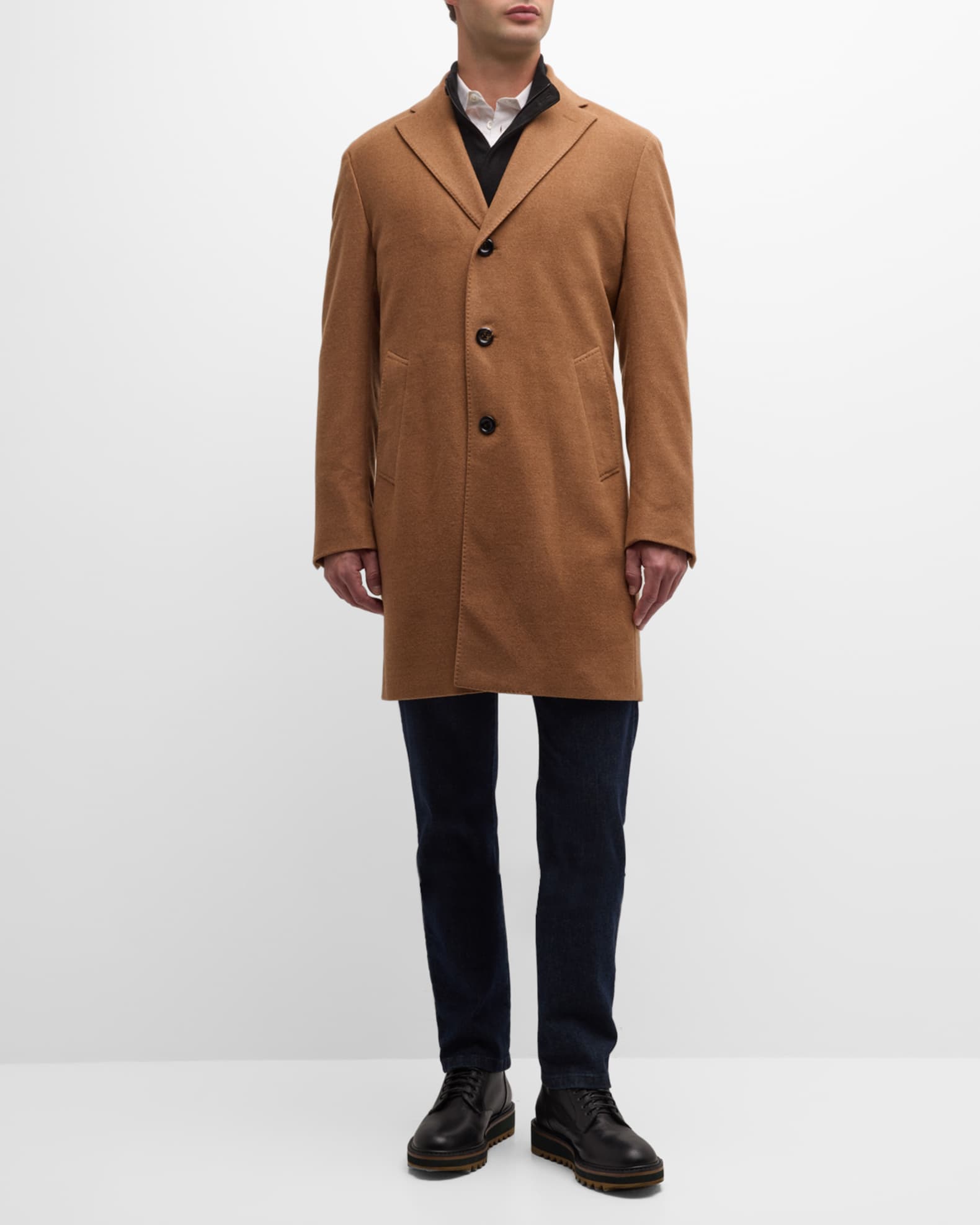 Neiman Marcus Men's 14.5 Micron Wool Topcoat | Neiman Marcus