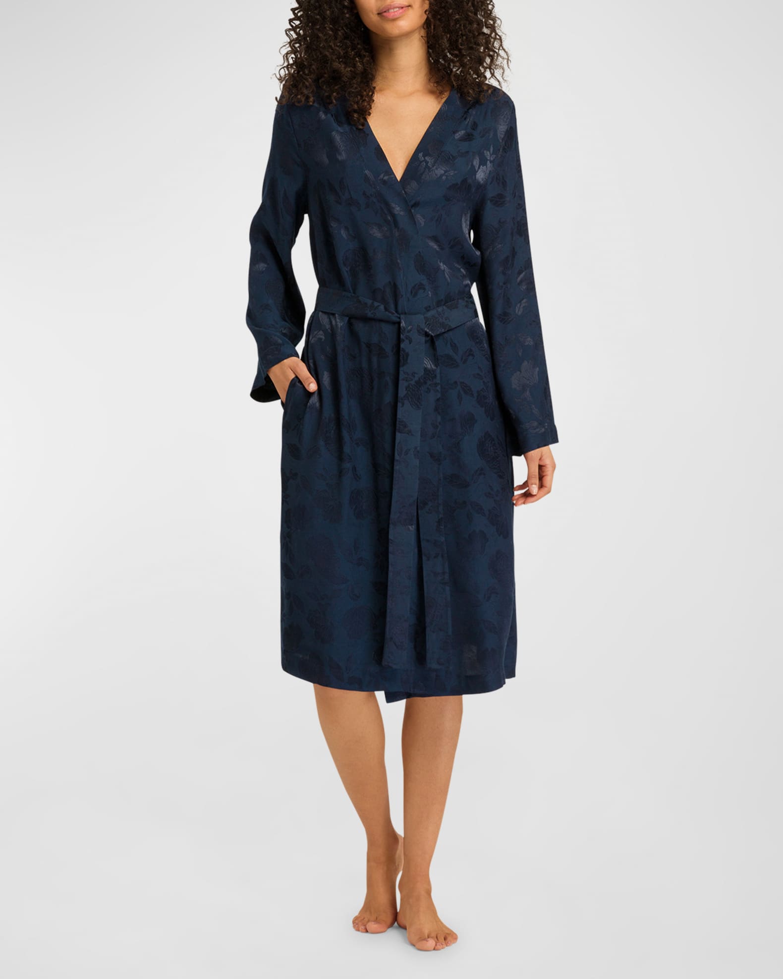 Hanro Valene Floral Jacquard Robe | Neiman Marcus
