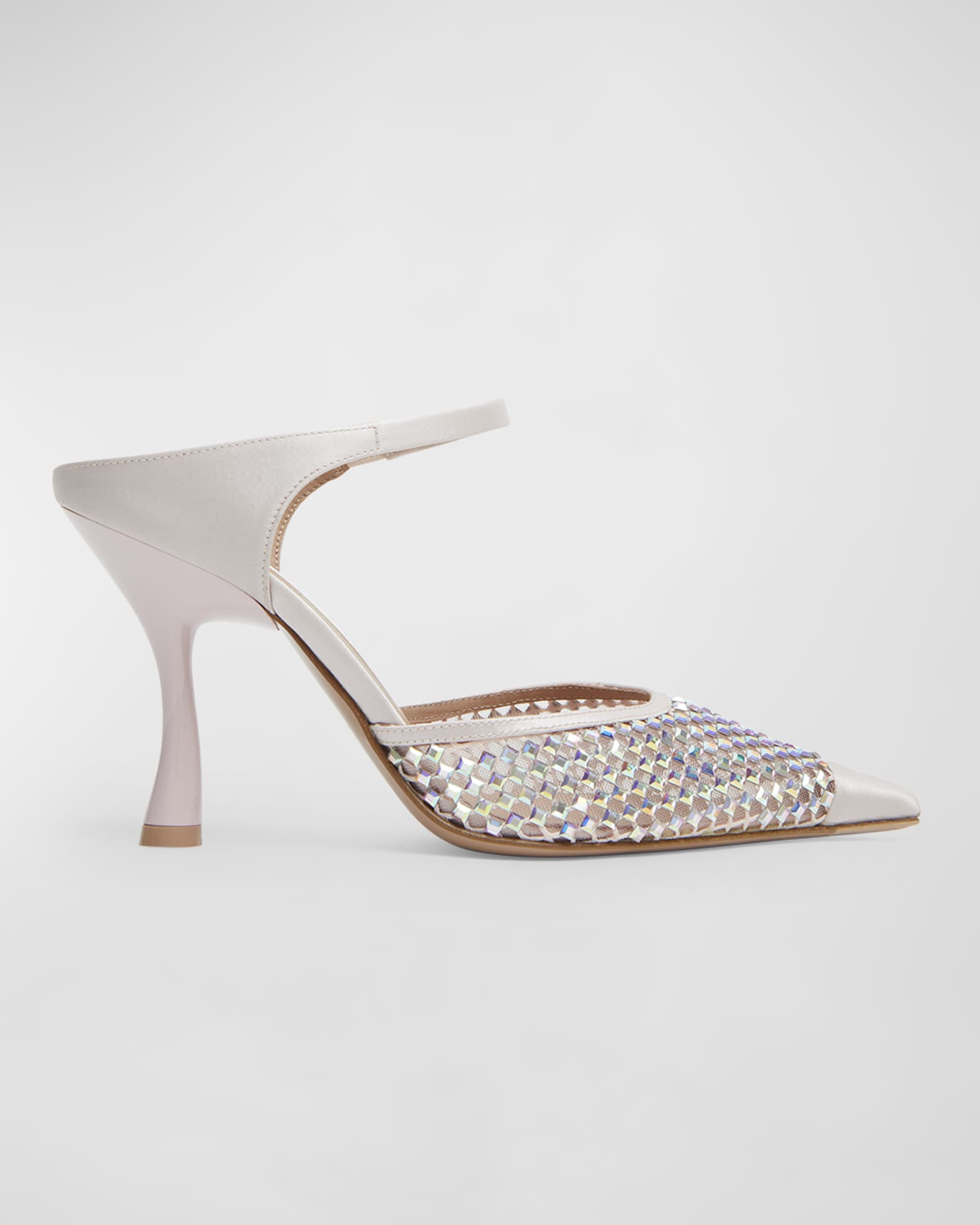 Vega Crystal Mesh Net Mule Pumps 0