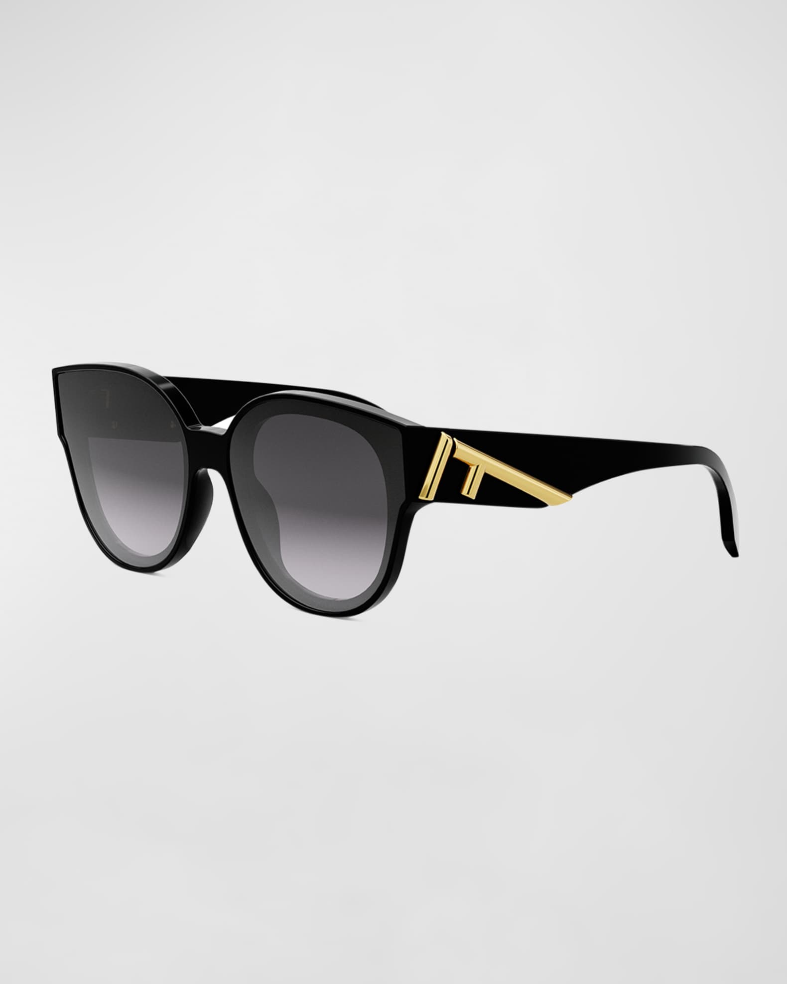 Fendi First - Gold metal sunglasses with gradient lenses