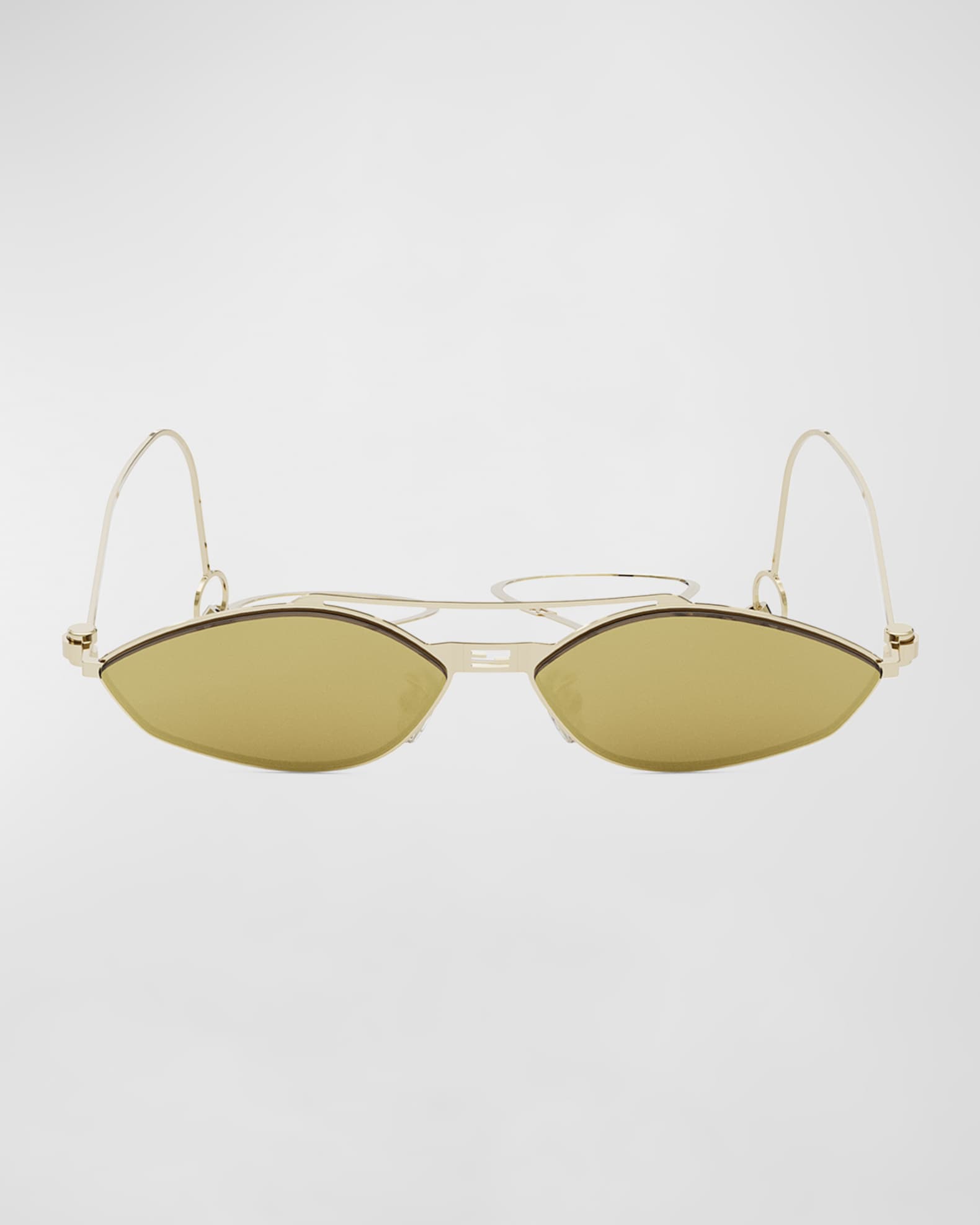 Fendi mirrored rimless cat eye sunglasses on sale